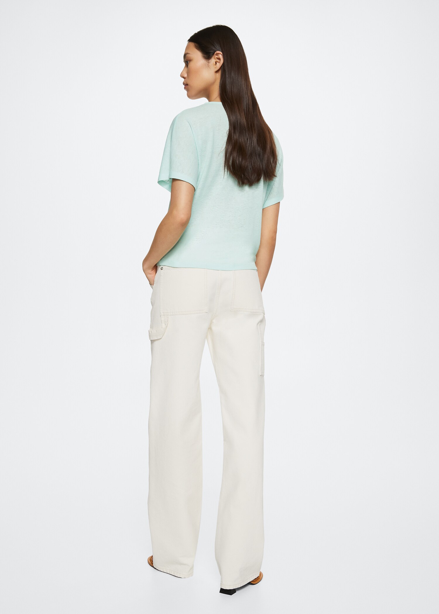 Crochet linen T-shirt - Reverse of the article