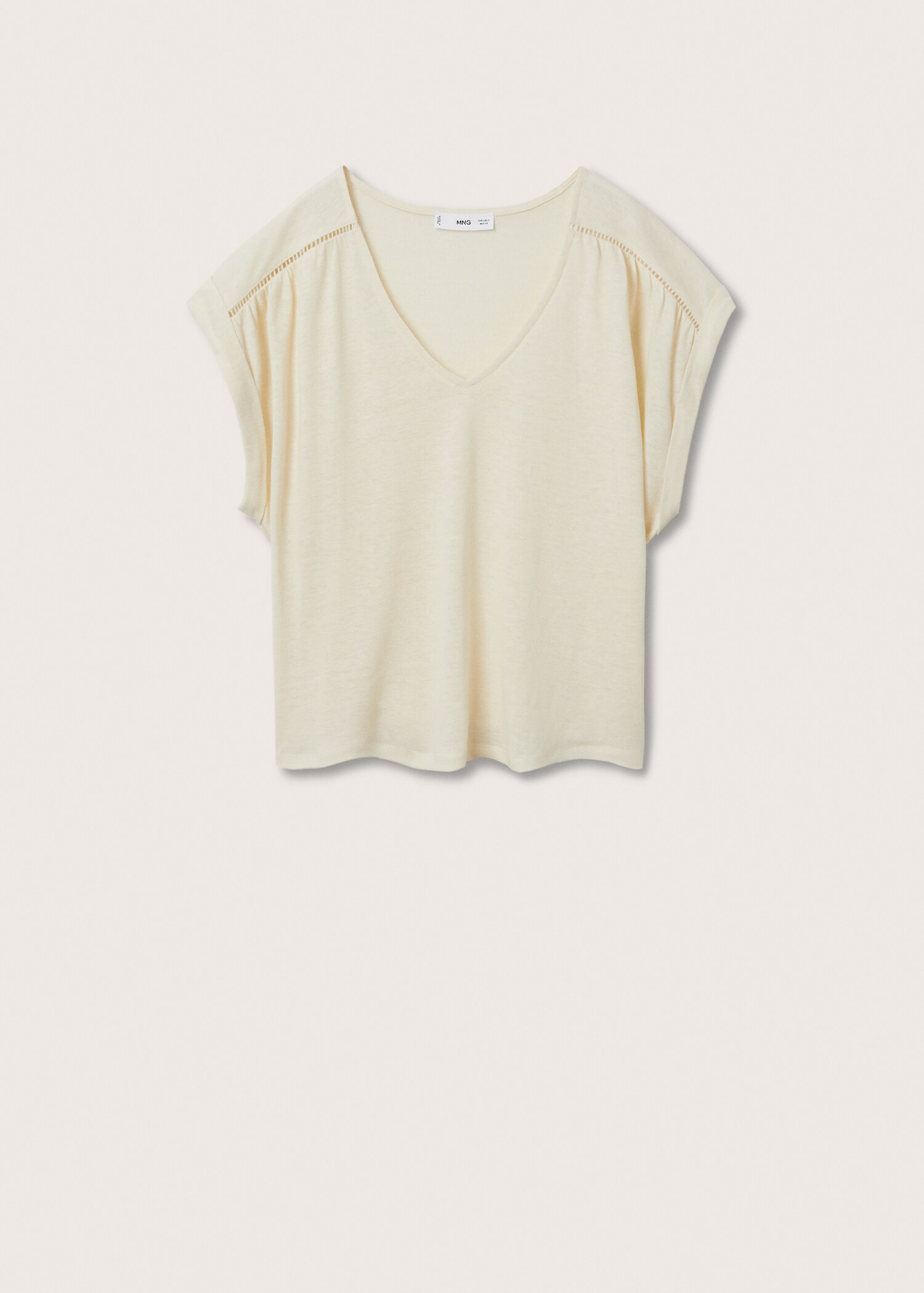 V-neck linen t-shirt - Article without model