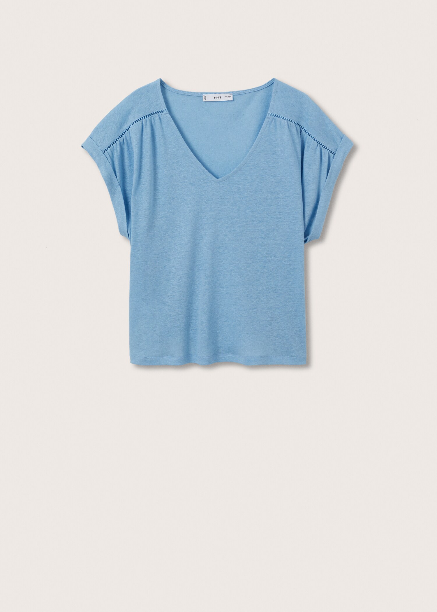 V-neck linen t-shirt - Article without model