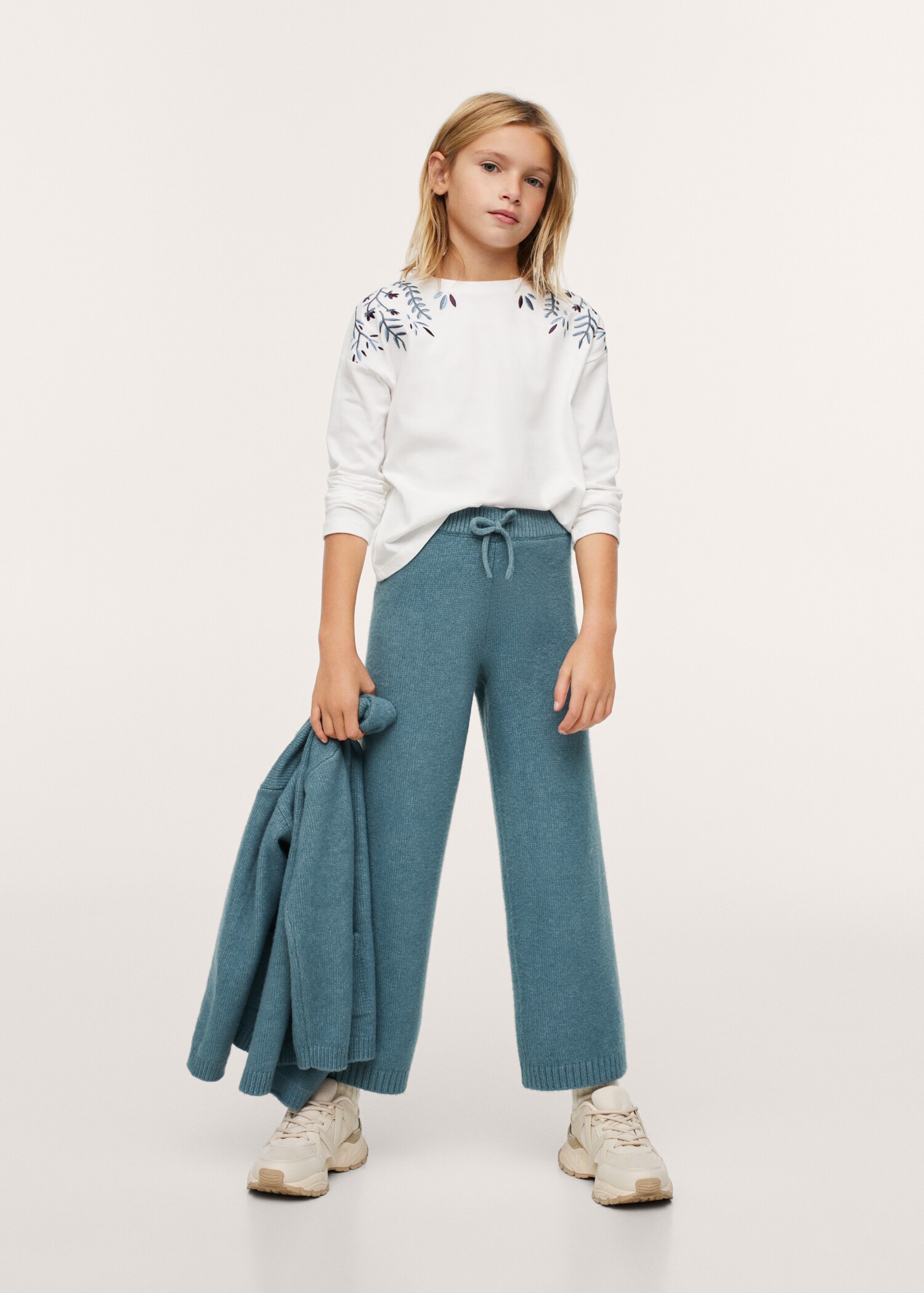 Embroidered long-sleeved t-shirt - Medium plane