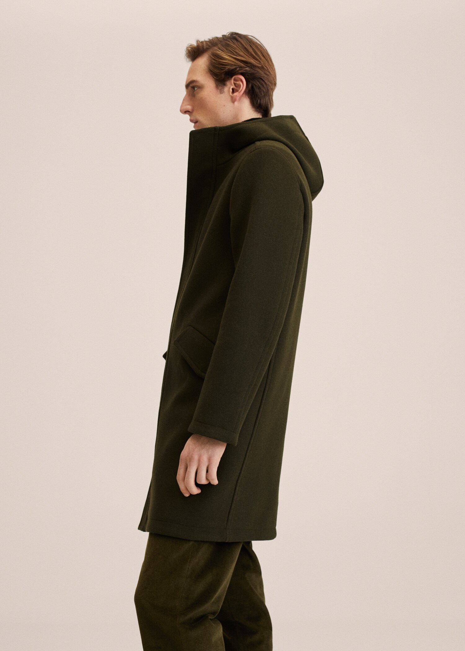 Recycled wool coat with hood - Details of the article 2