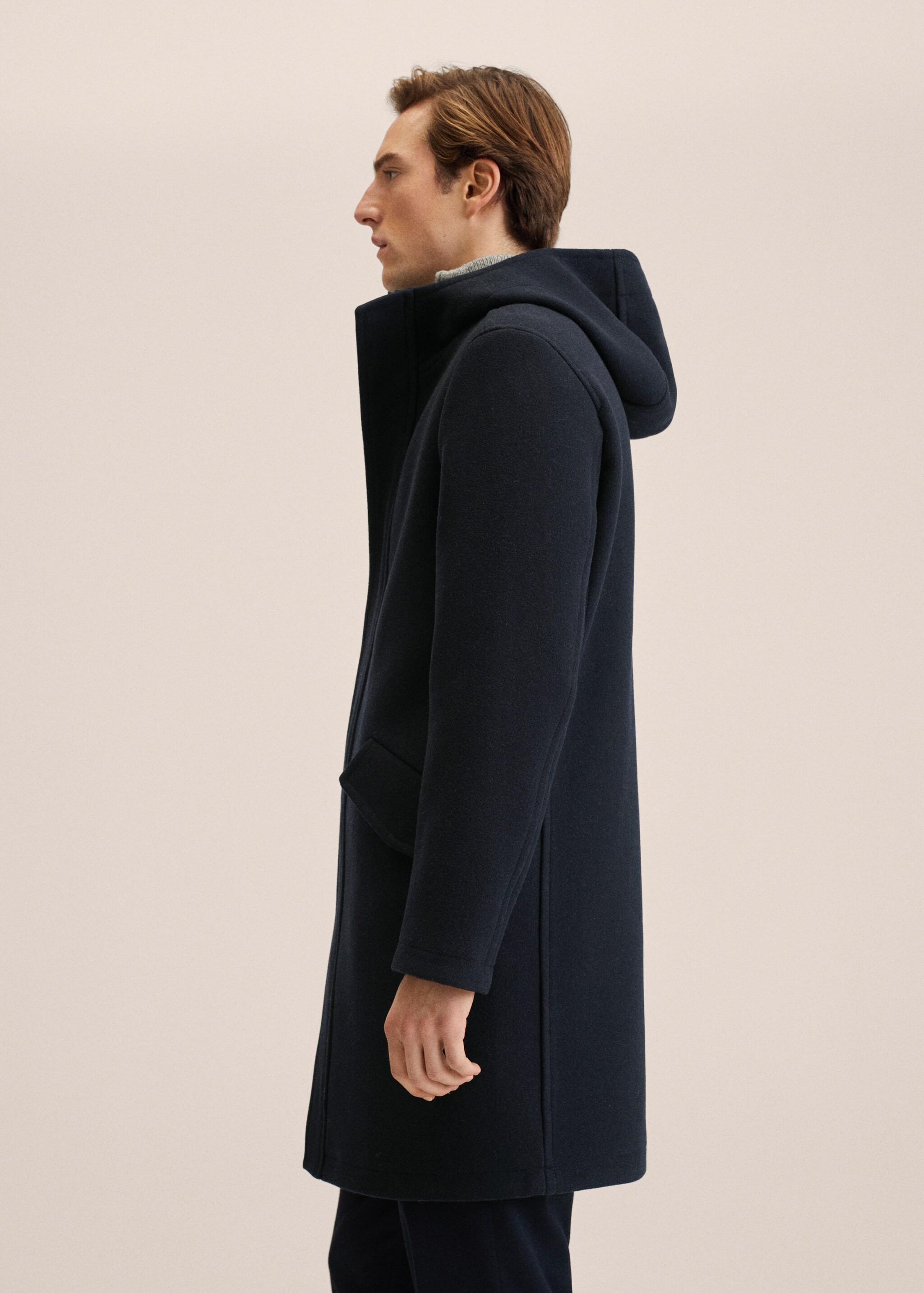 Recycled wool coat with hood - Details of the article 2