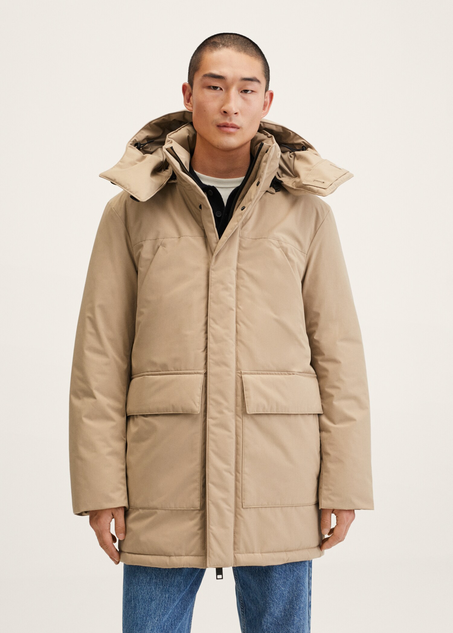 Parka acolchada capucha - Plano medio