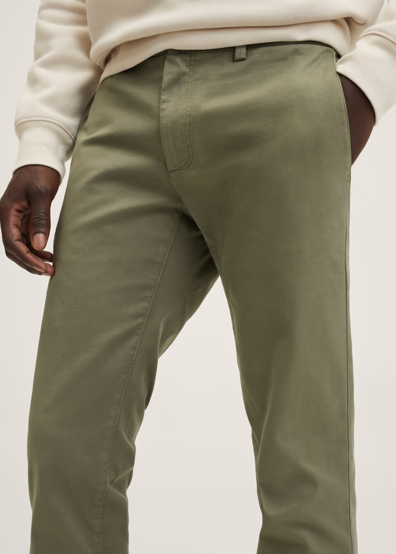 Slim fit serge chino trousers - Details of the article 1