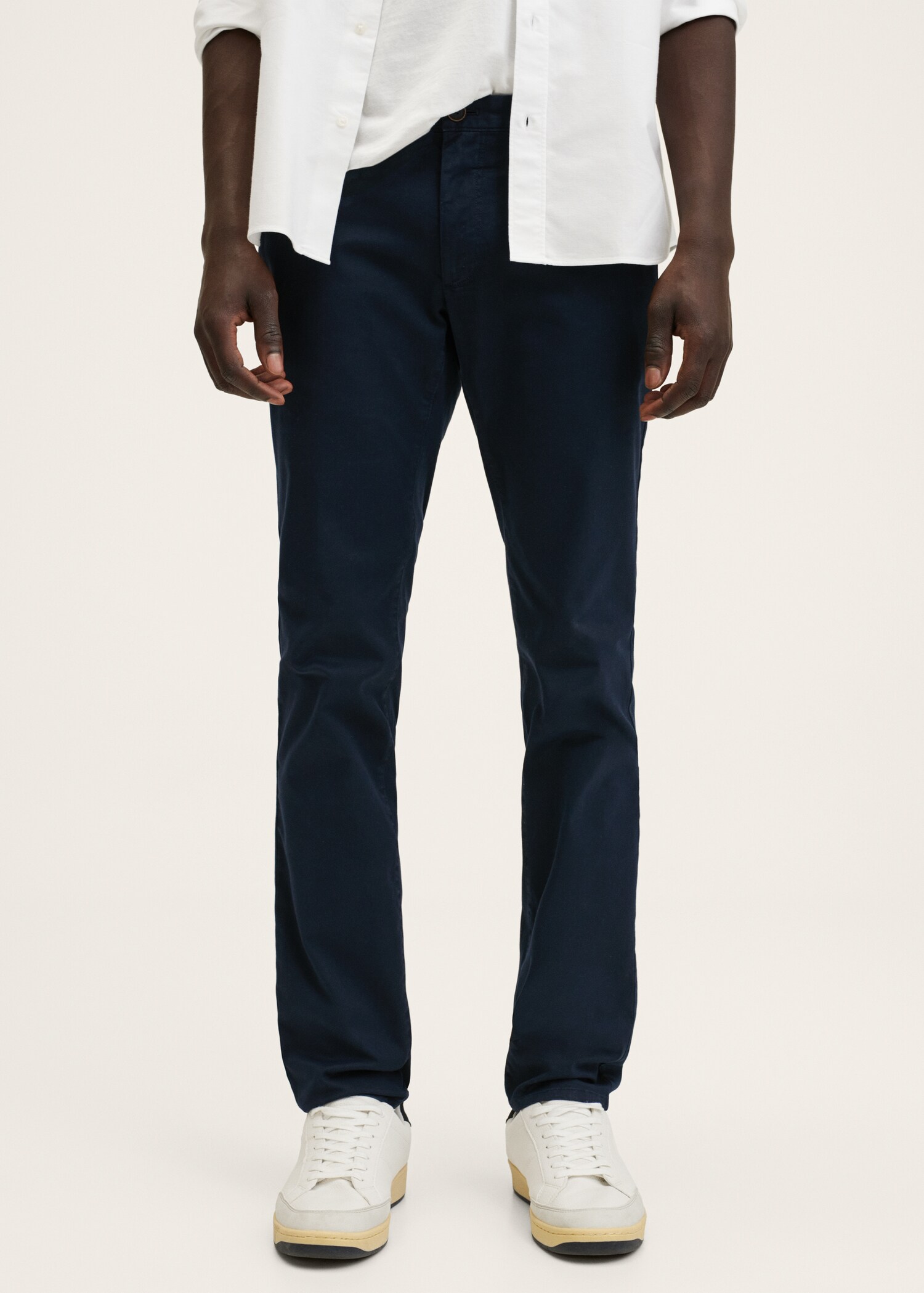 Slim fit serge chino trousers - Medium plane