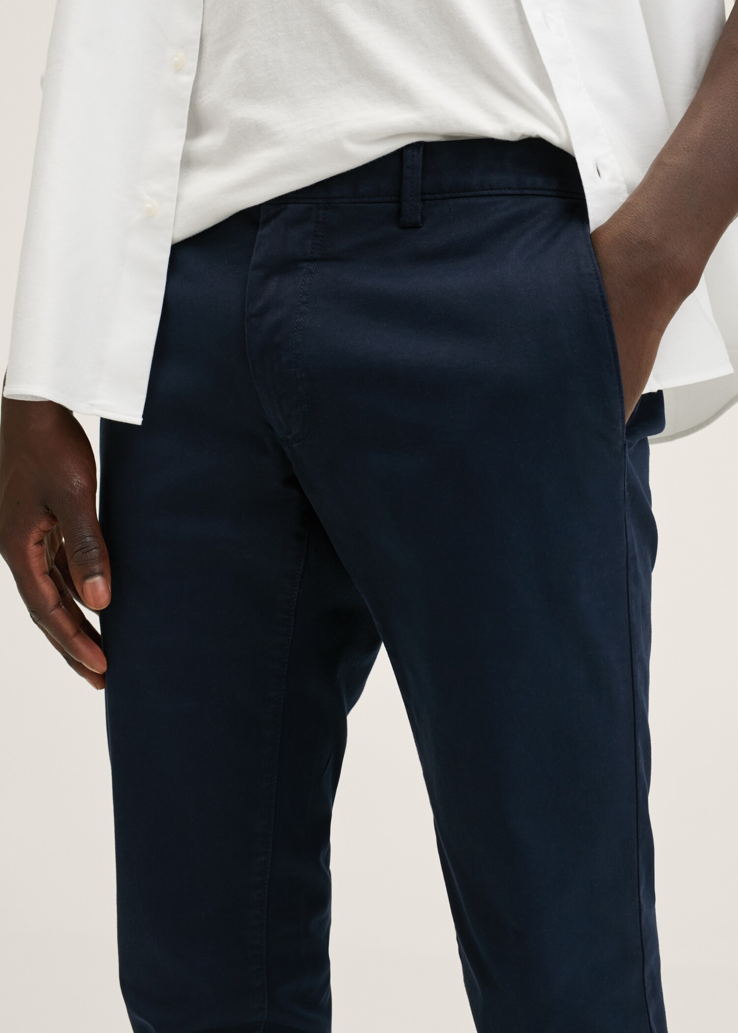 Slim fit serge chino trousers - Details of the article 1