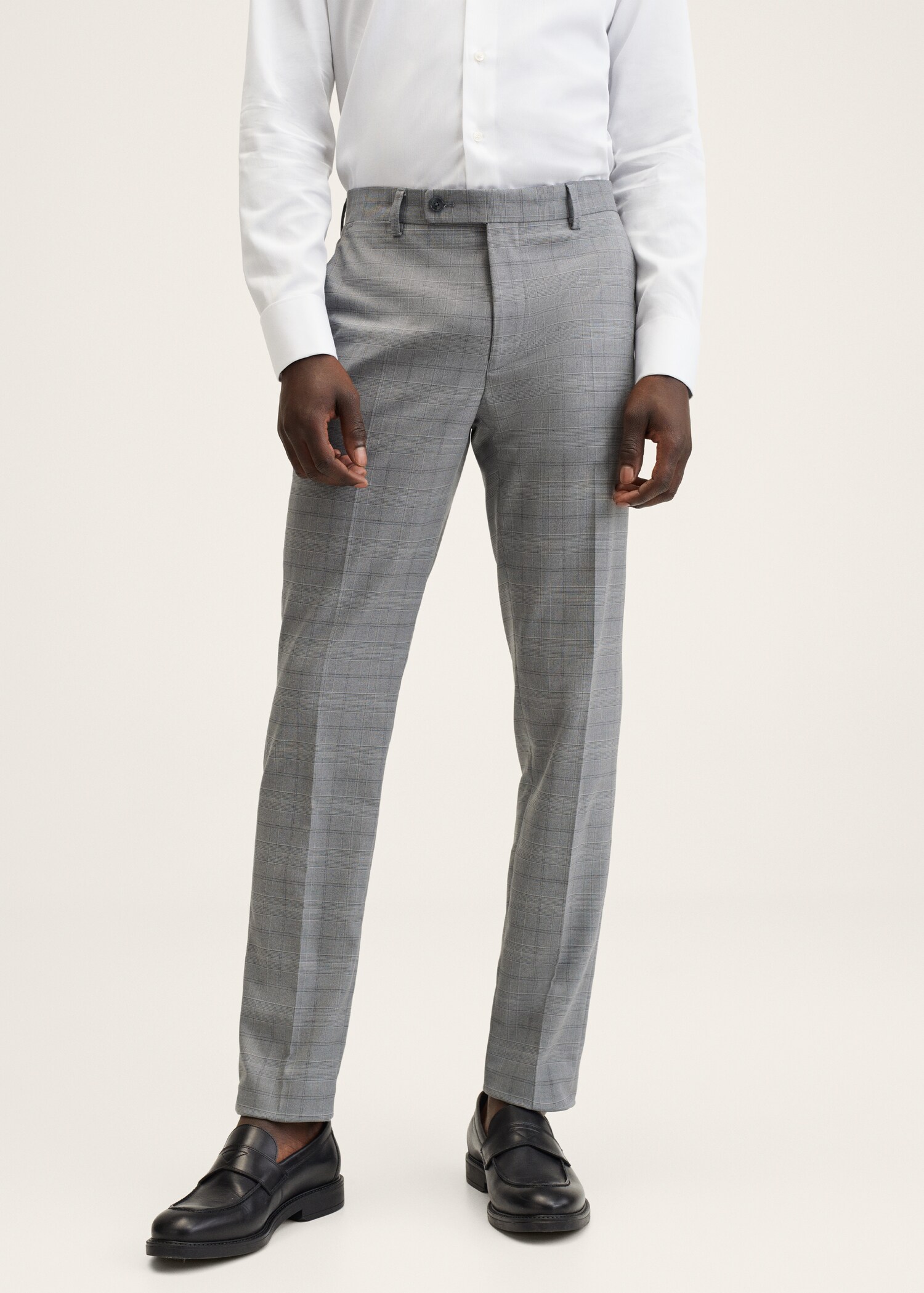 Pantalón traje slim fit cuadros - Plano medio