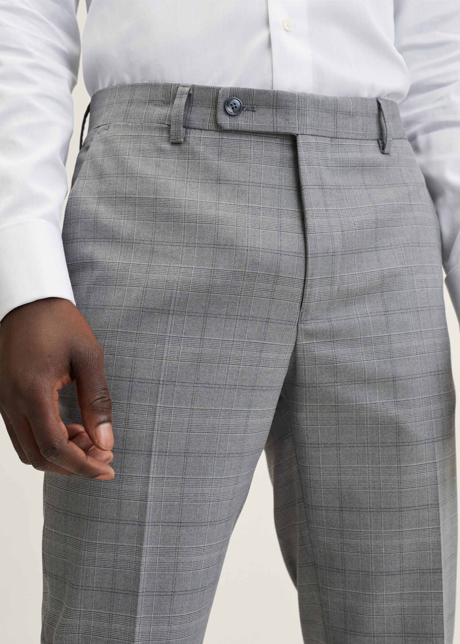 Pantalón traje slim fit cuadros - Detalle del artículo 1