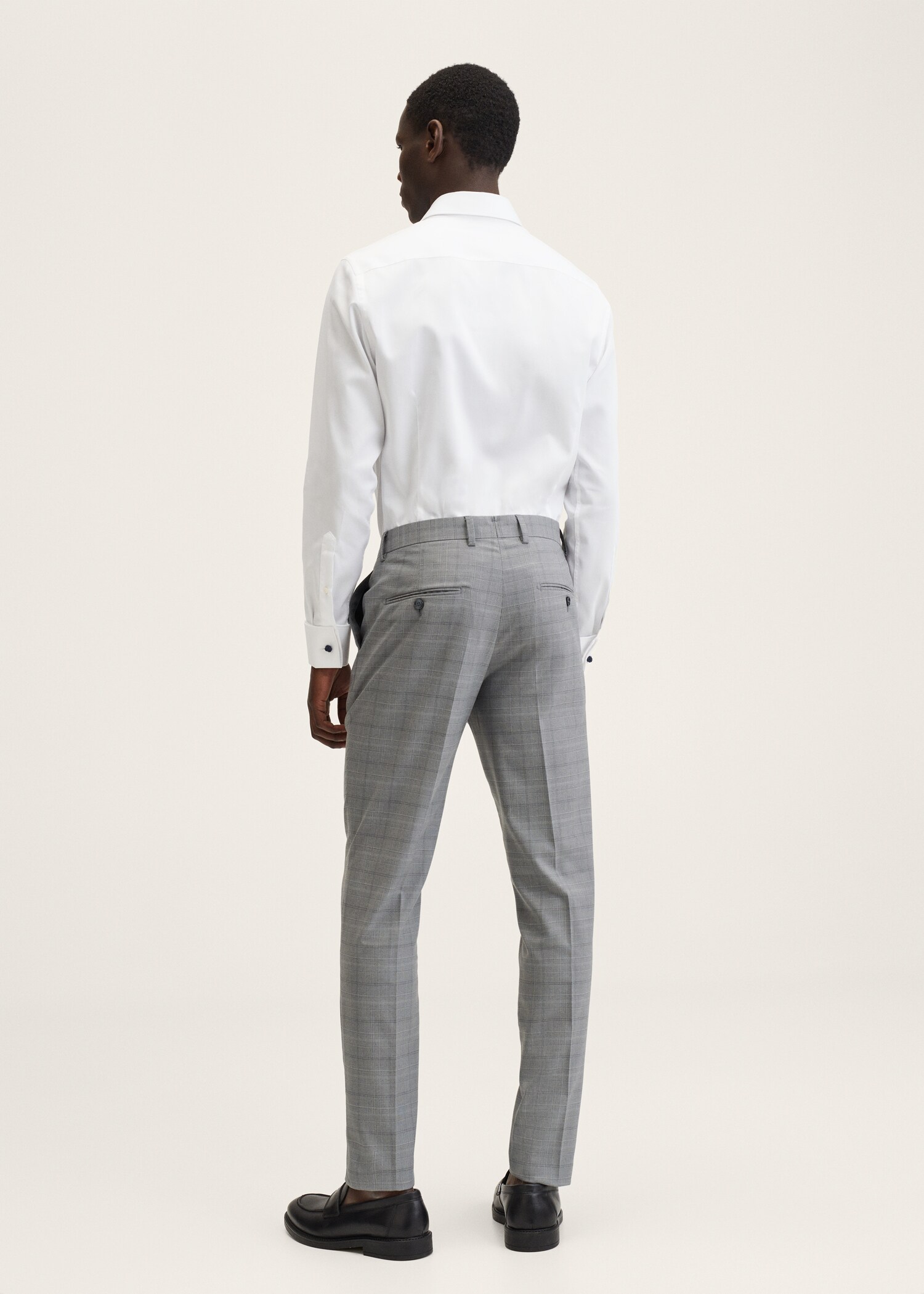Pantalón traje slim fit cuadros - Reverso del artículo