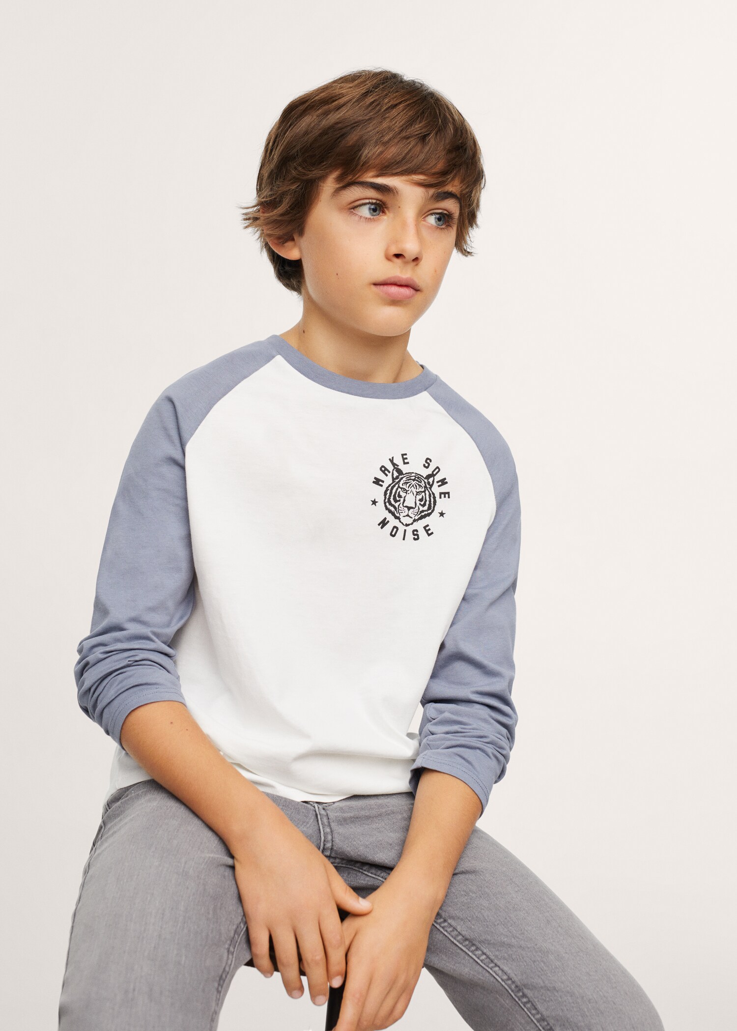 Camiseta manga larga estampada - Plano medio