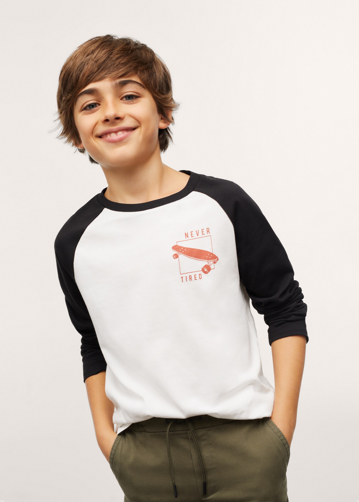 Camiseta manga larga estampada - Plano medio