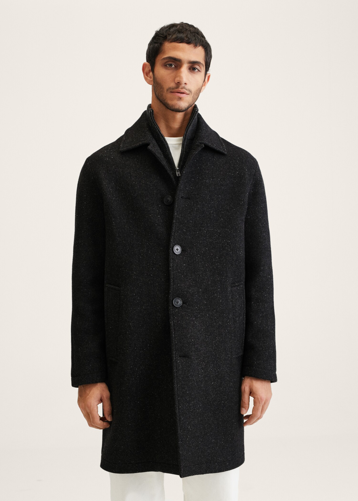 Abrigo oversize lana reciclada - Plano medio