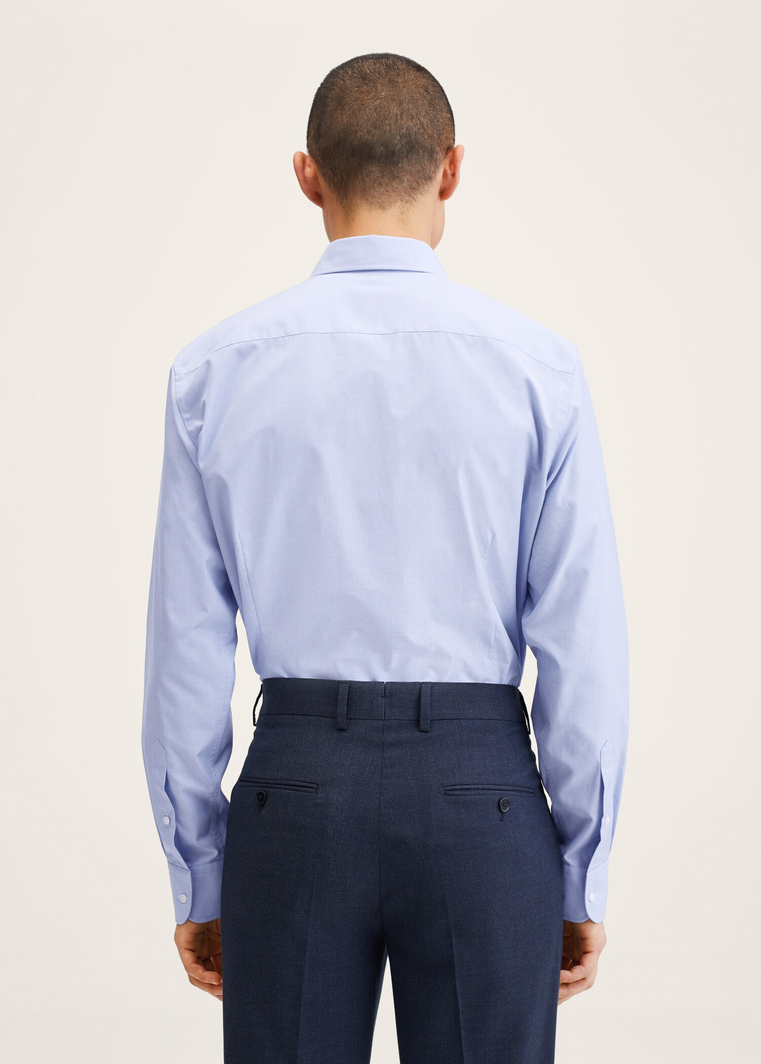 Camisa traje slim fit micro pata de gallo - Reverso del artículo