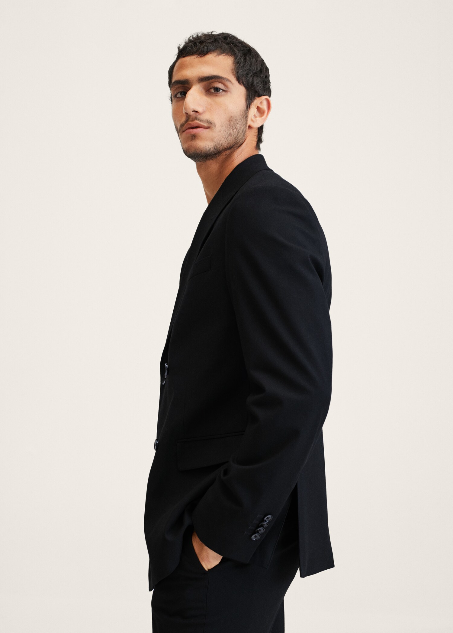 Slim Fit-Anzugblazer in Wickel-Optik - Detail des Artikels 2