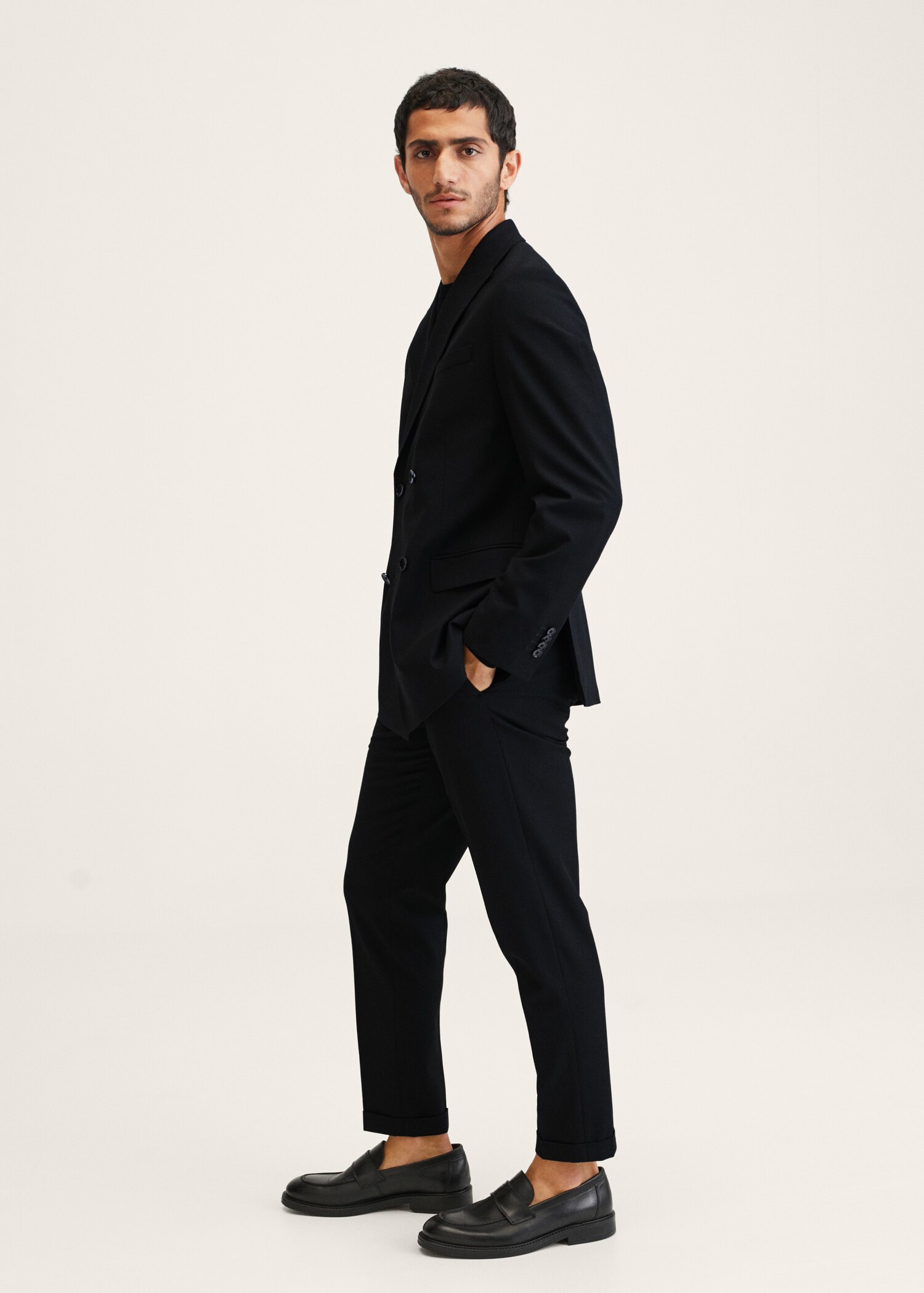 Slim Fit-Anzugblazer in Wickel-Optik - Detail des Artikels 3