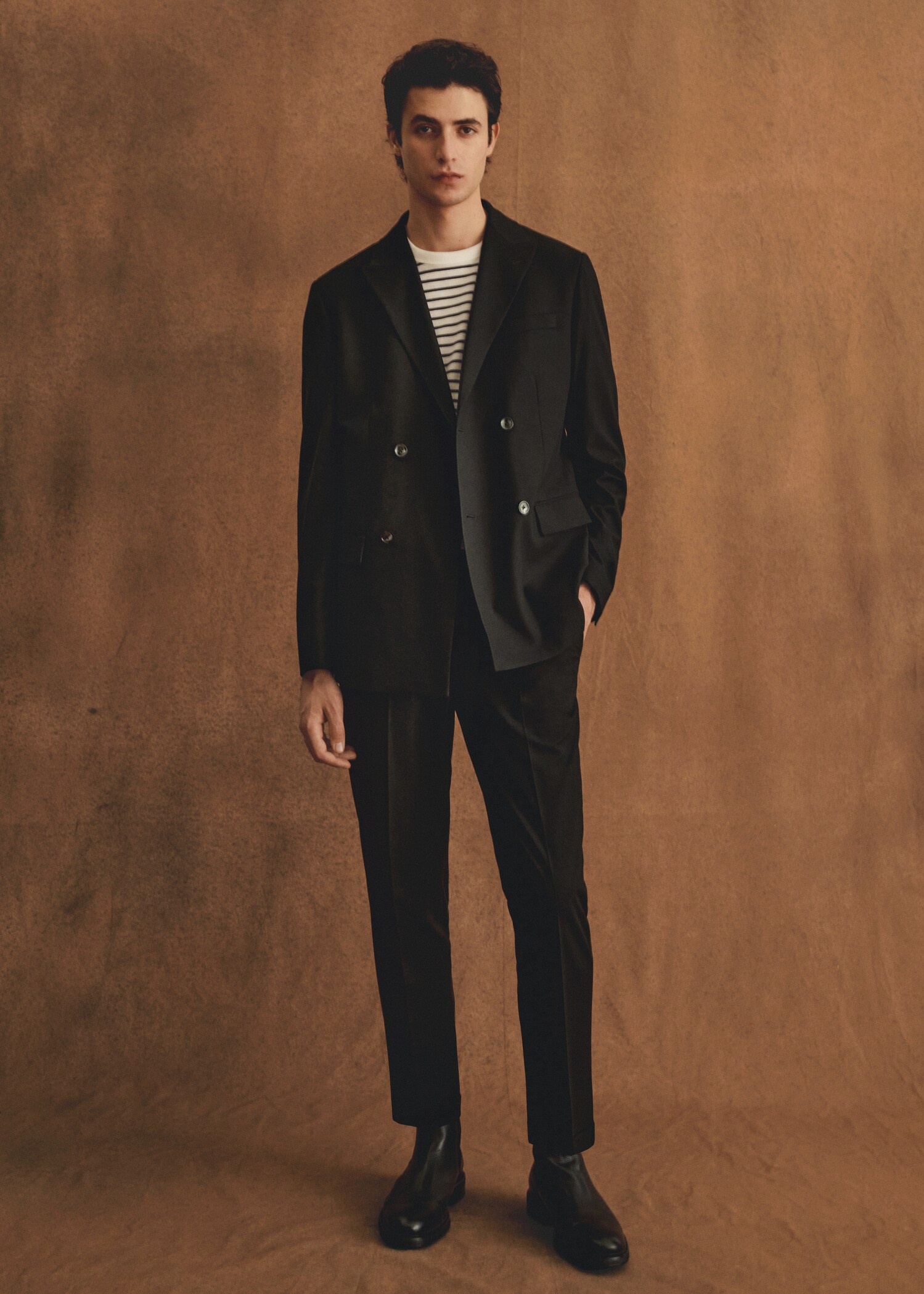 Slim Fit-Anzugblazer in Wickel-Optik - Detail des Artikels 5