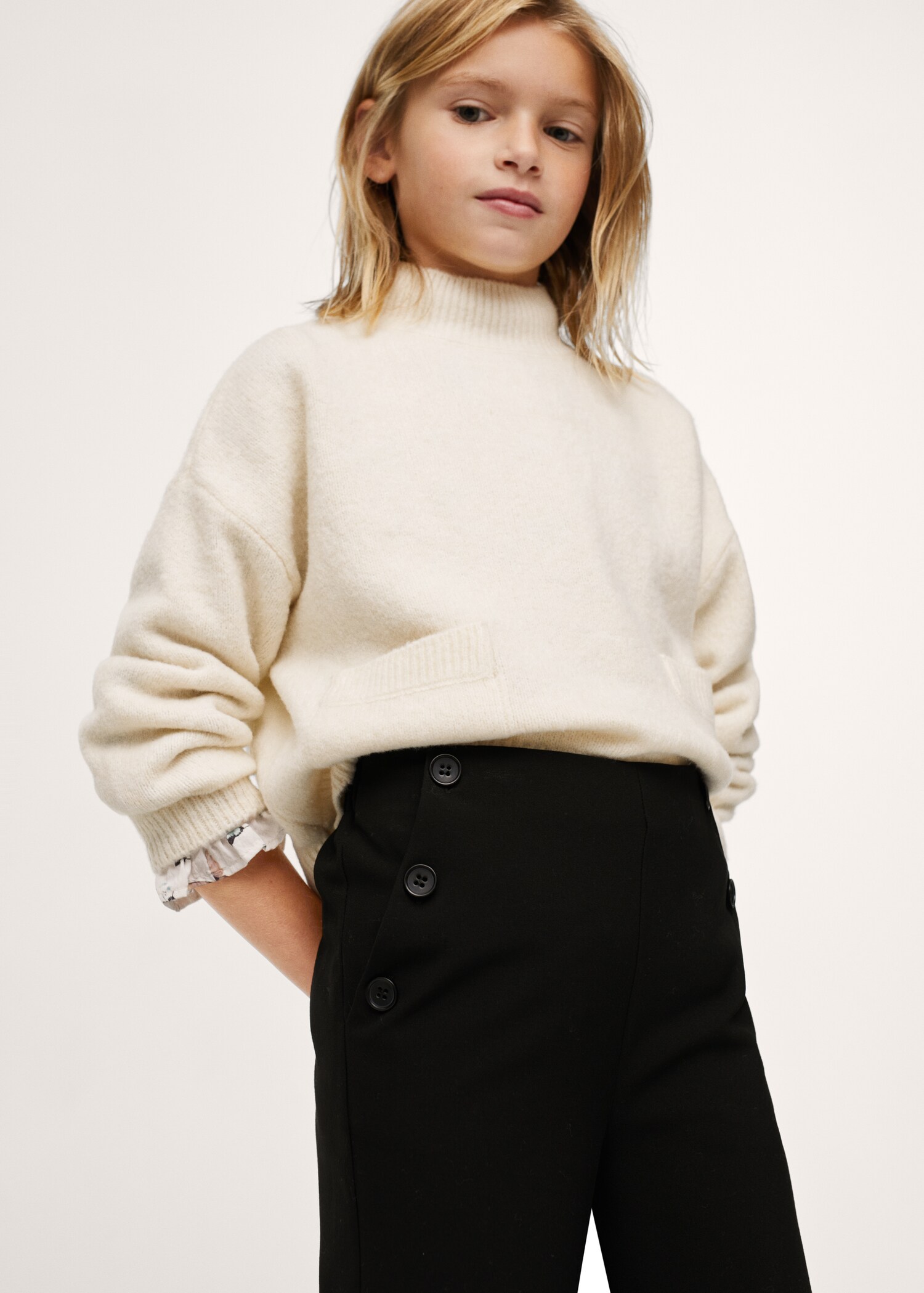 Pantalon palazzo boutons - Plan moyen