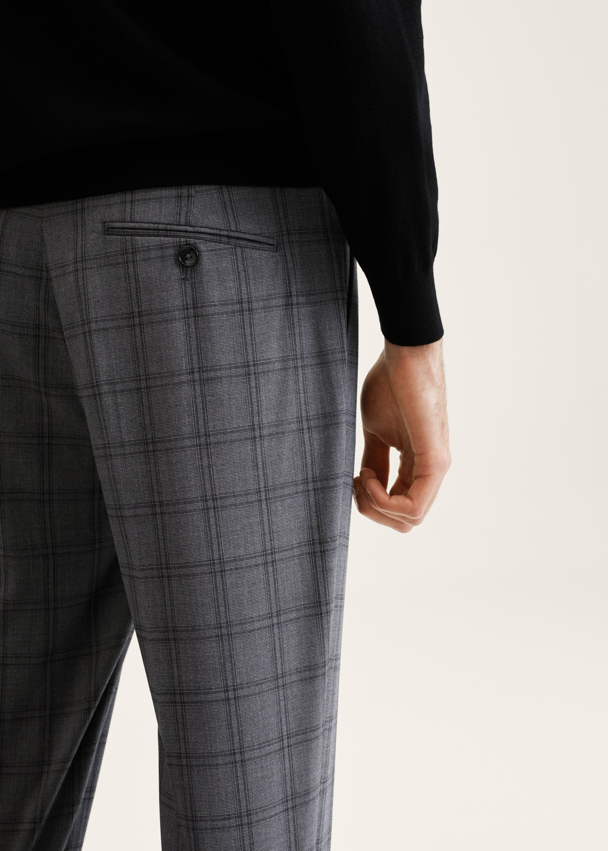 Slim fit check suit trousers - Details of the article 2