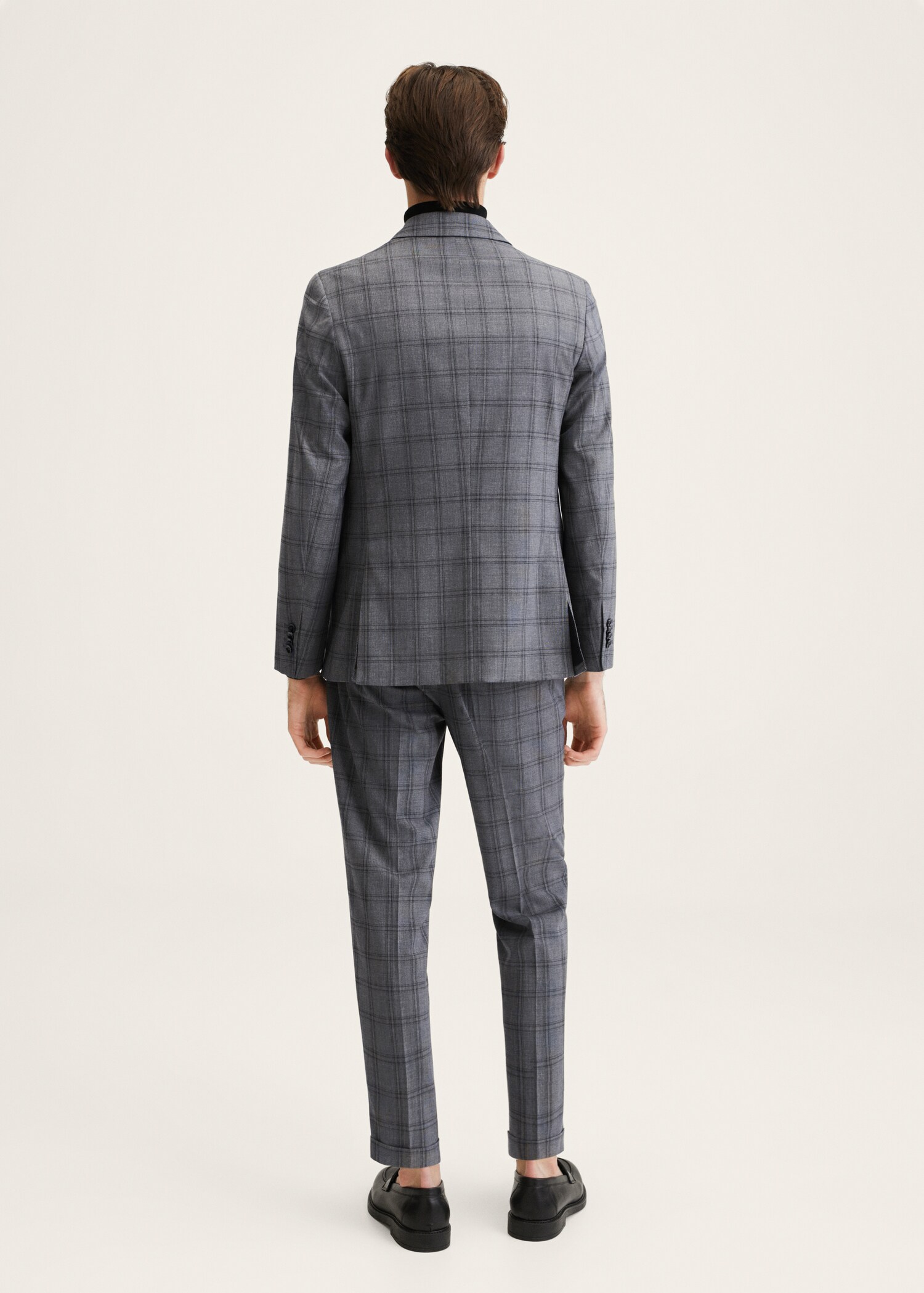 Slim fit check suit trousers - Reverse of the article