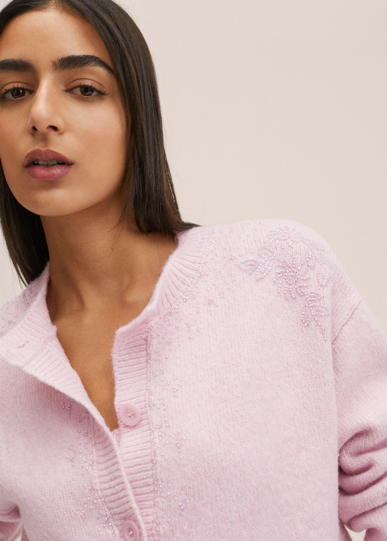 Textured knit cardigan - Details of the article 1