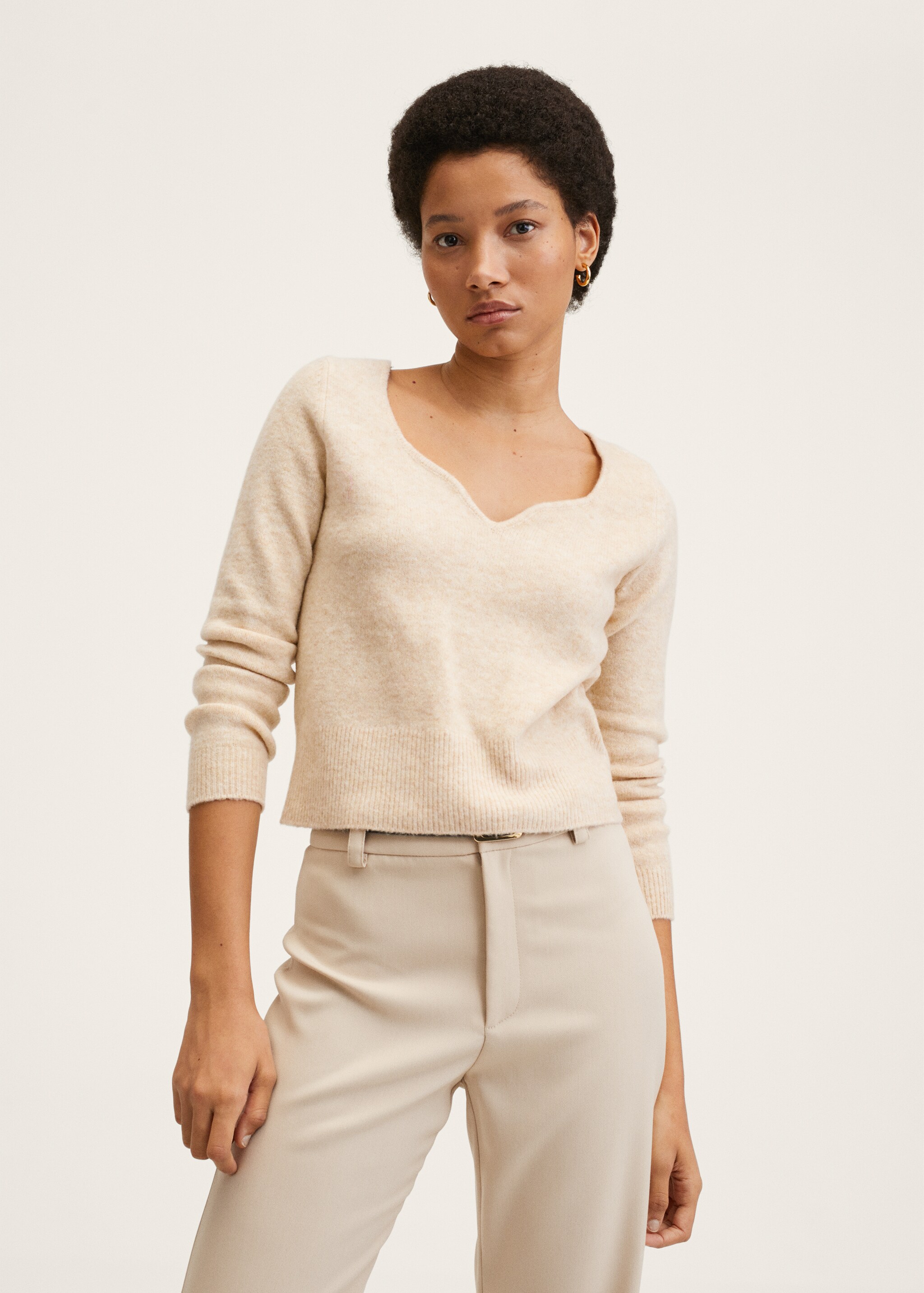 Textured knit sweater - Medium plane