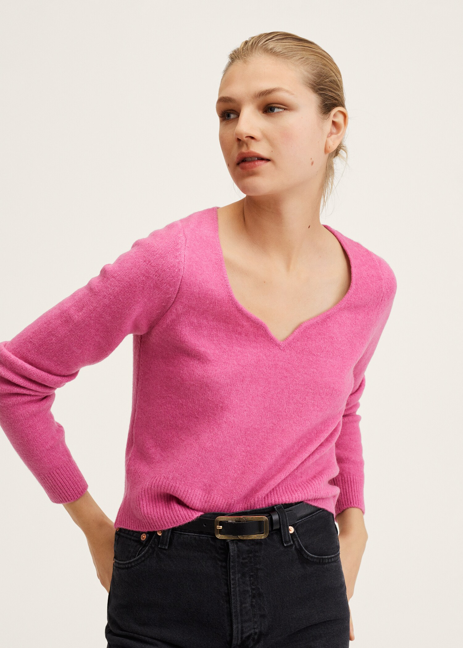 Textured knit sweater - Medium plane