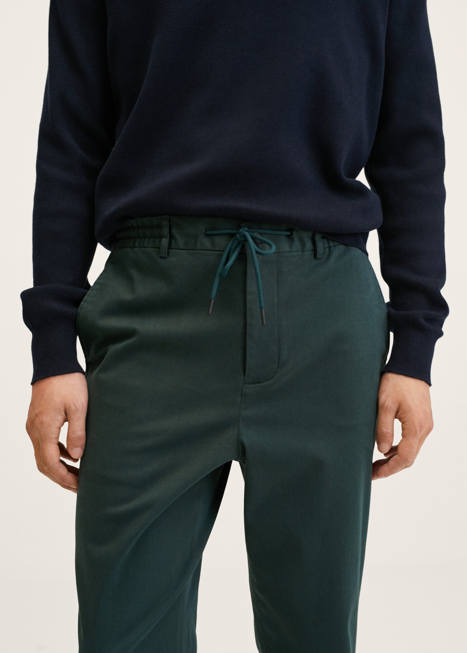 Bavlněné kalhoty tapered crop - Detail zboží 2