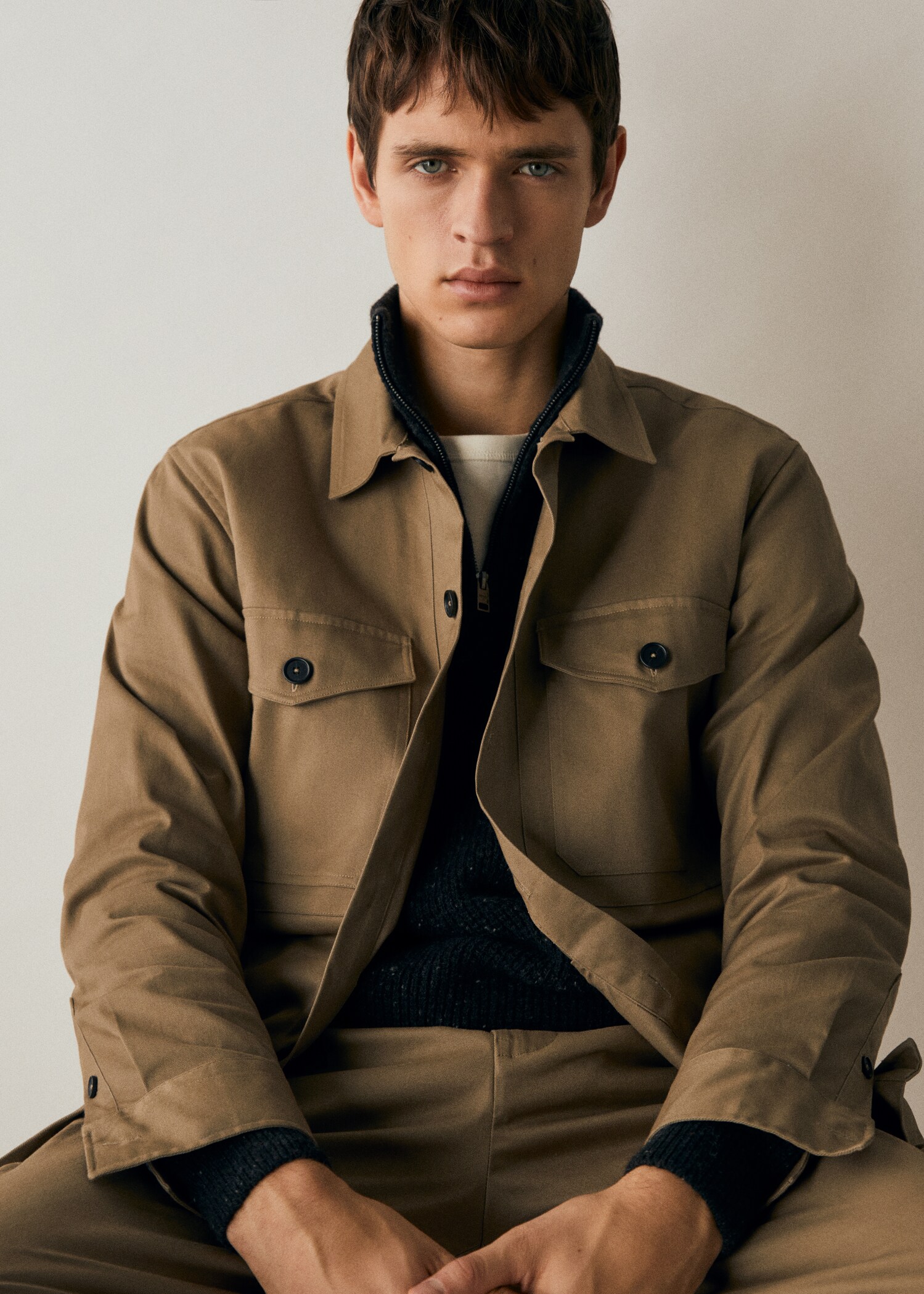 Chest-pocket cotton overshirt - Details of the article 5