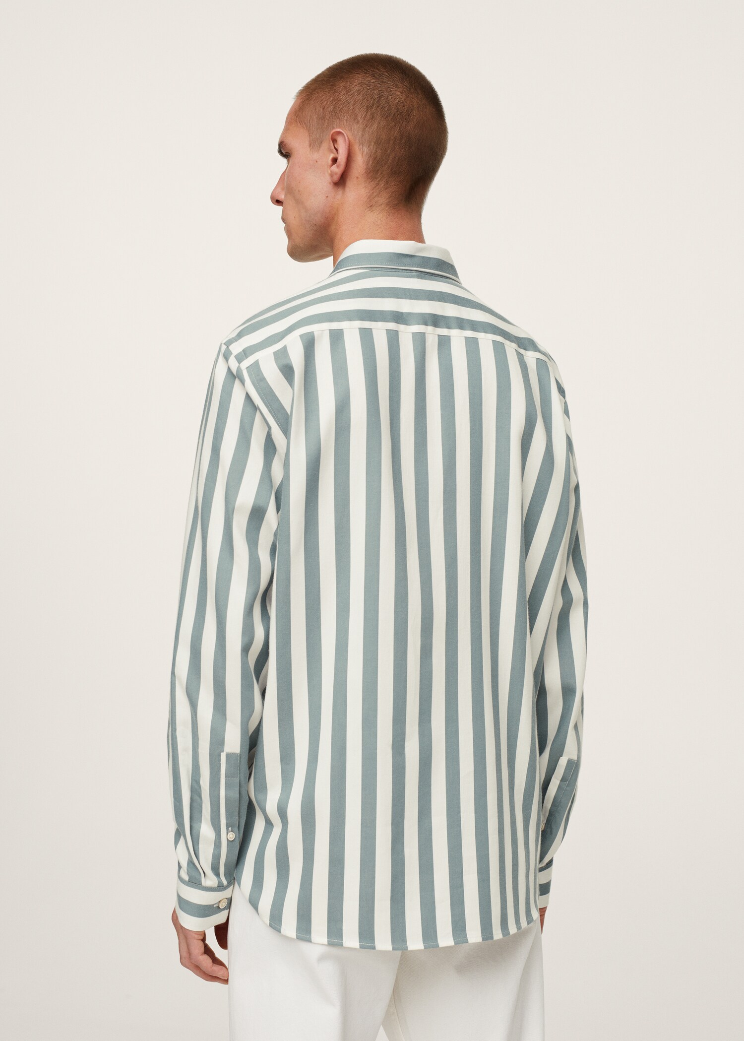 Camisa vestir algodón rayas - Reverso del artículo