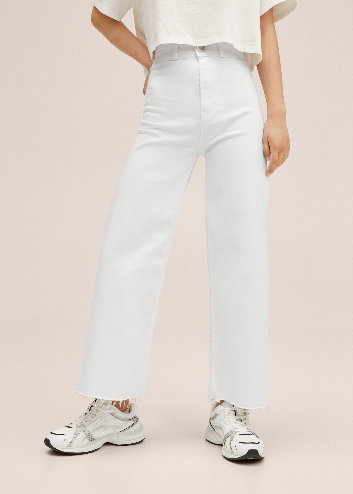 Cropped wide-leg jeans - Medium plane