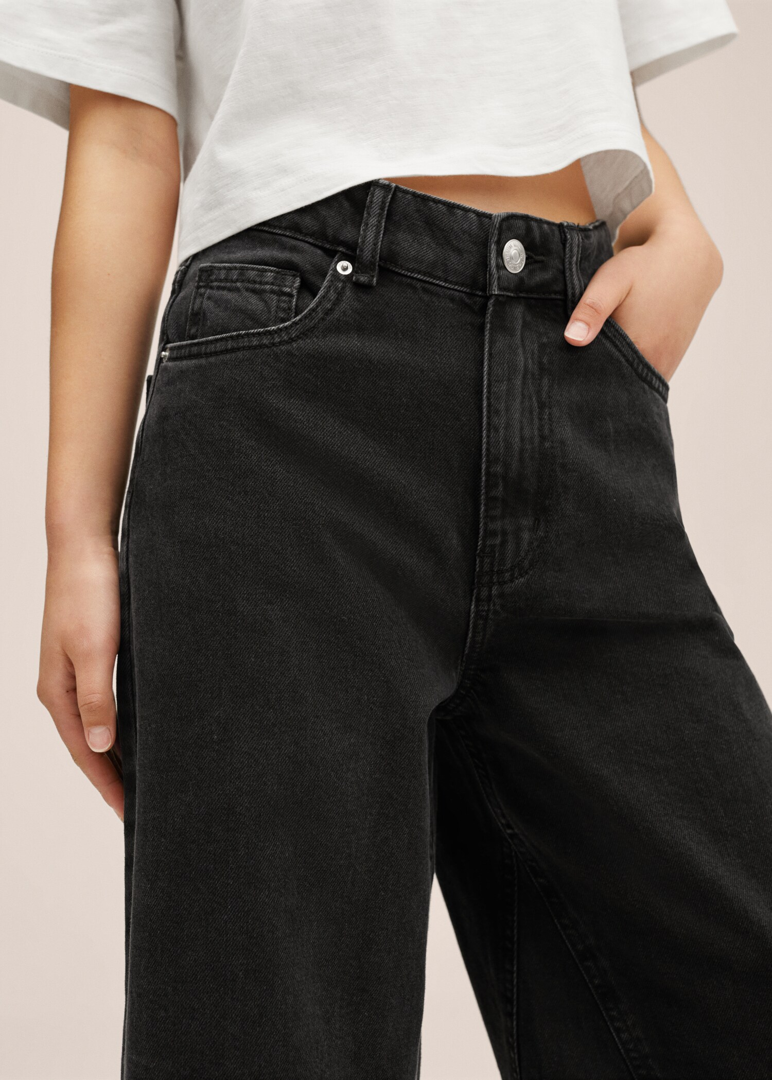 Frayed hem culotte jeans - Details of the article 1