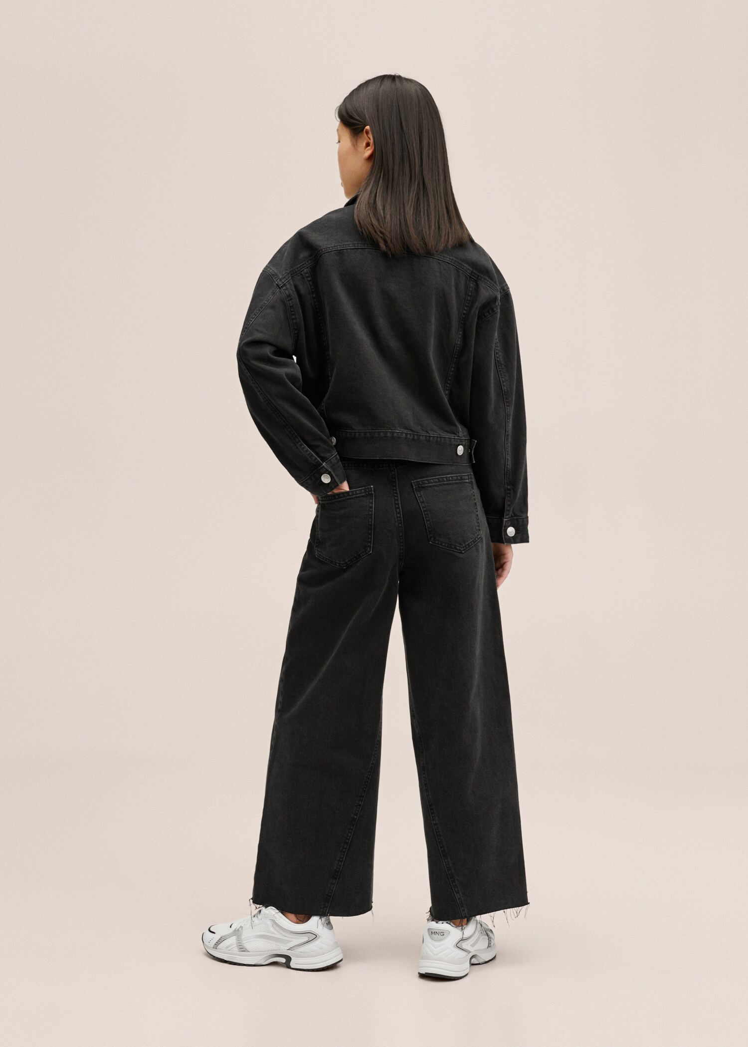 Frayed hem culotte jeans - Reverse of the article