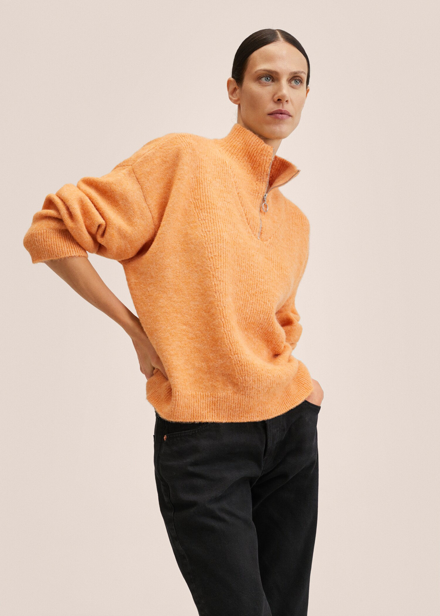 Pull-over maille zippé - Plan moyen