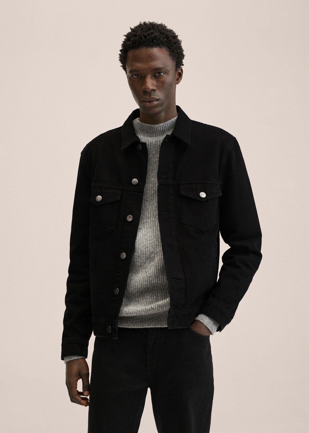 Black denim jacket