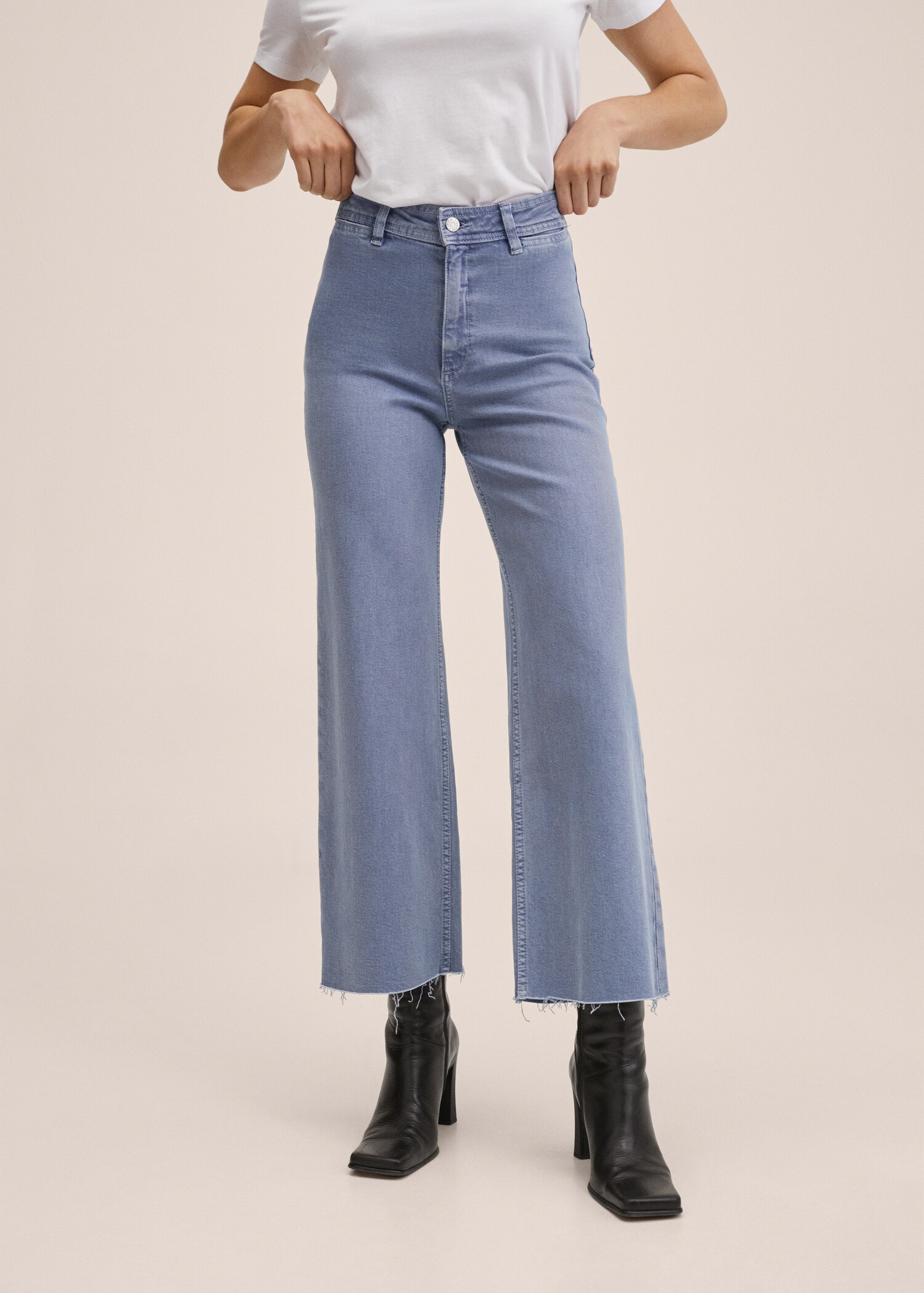 High-waist culotte jeans - Medium plane