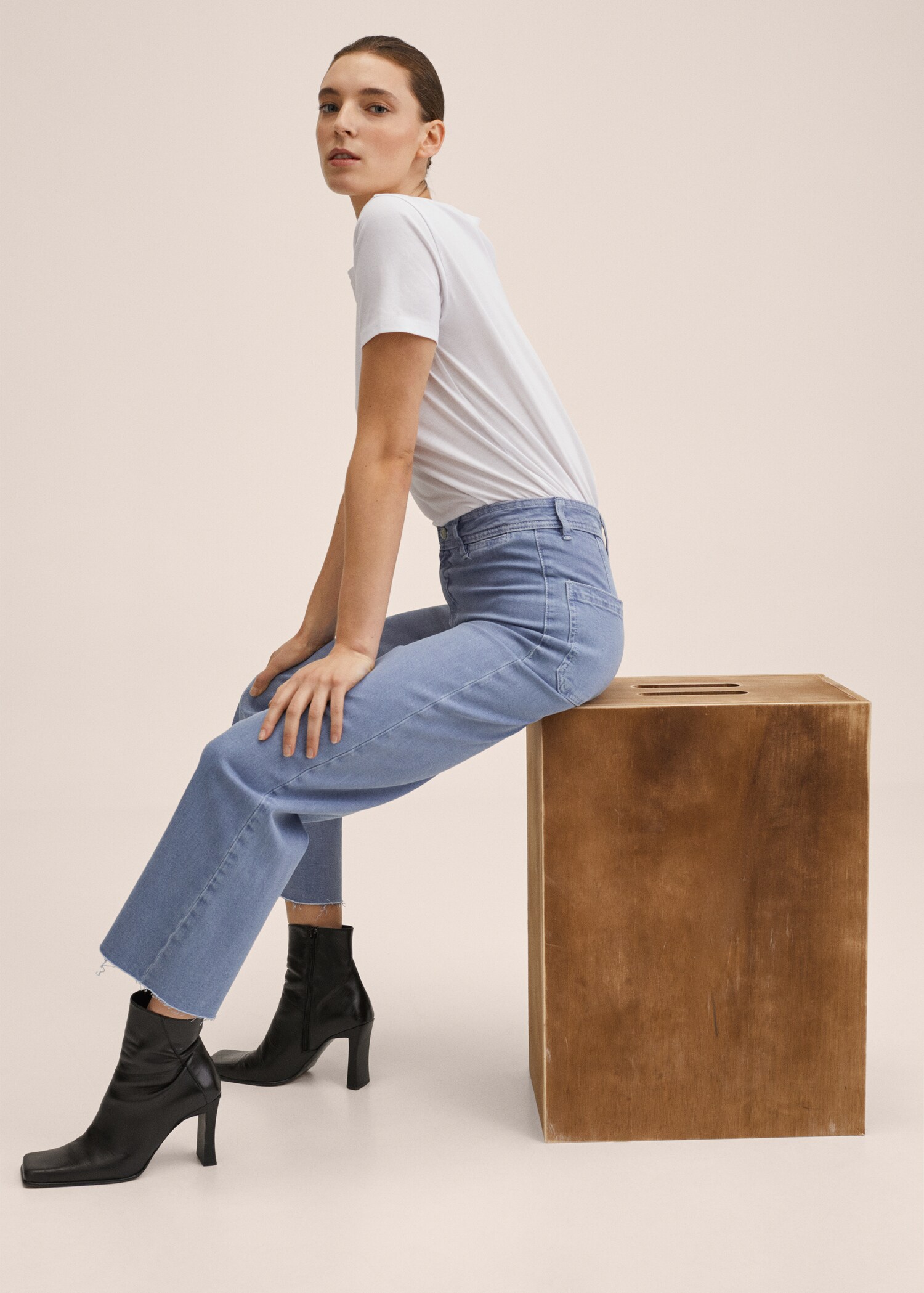 High-waist culotte jeans - Details of the article 1