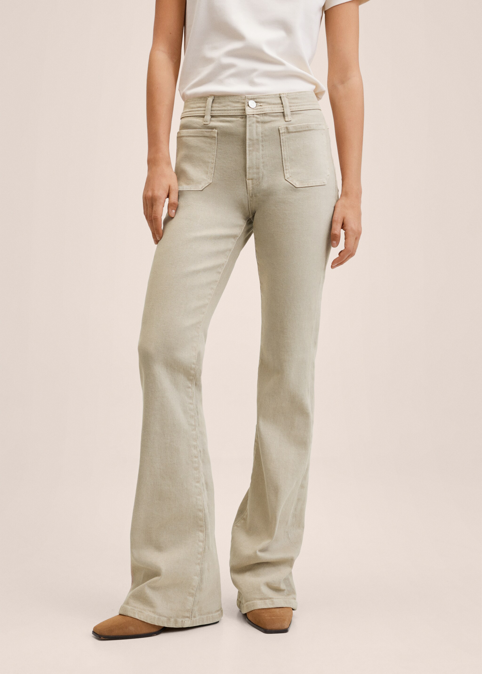 Flared jeans with pocket - Medium plane