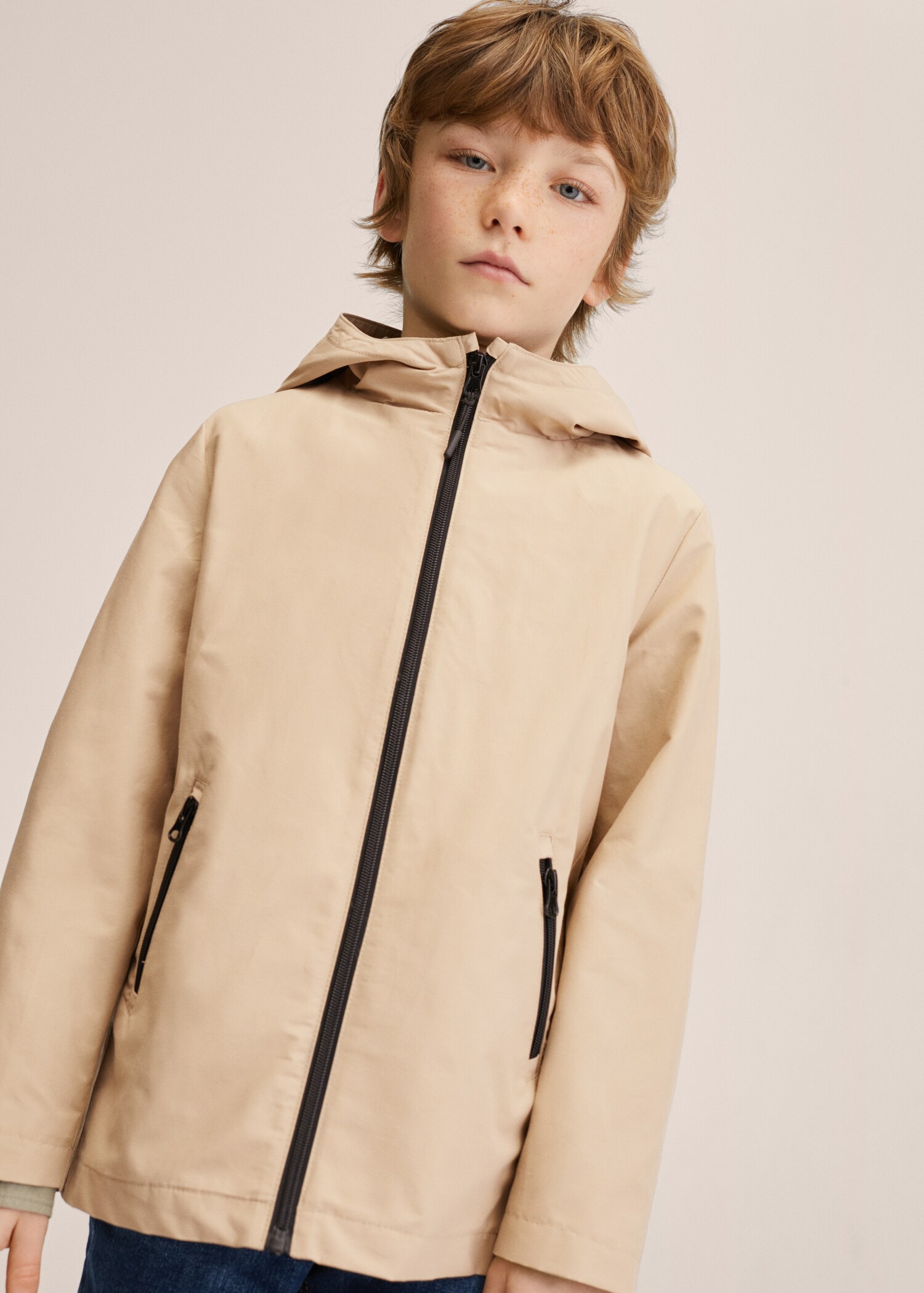 Baumwollparka mit Kapuze - Mittlere Ansicht
