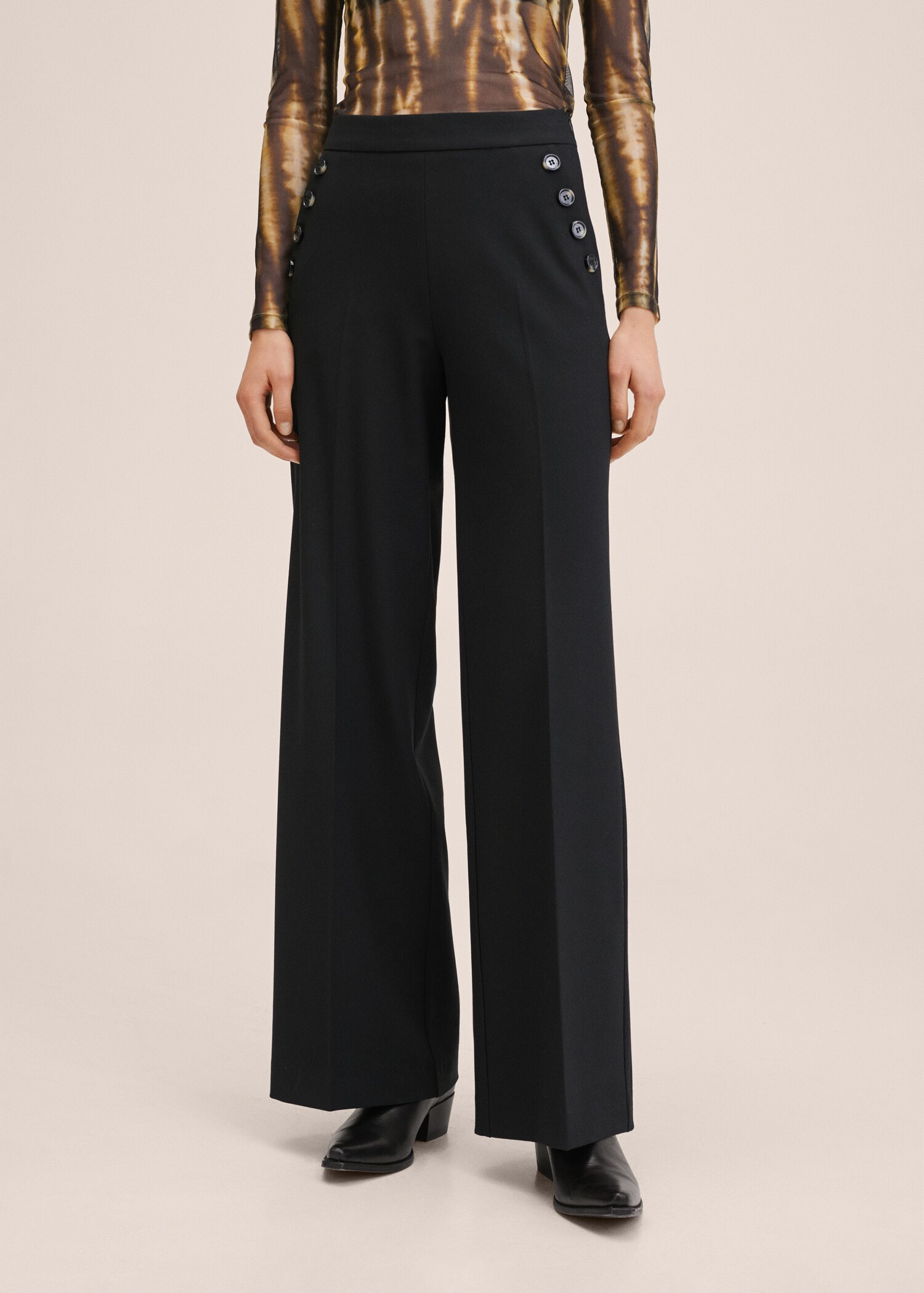 Wideleg trousers with pockets - Medium plane