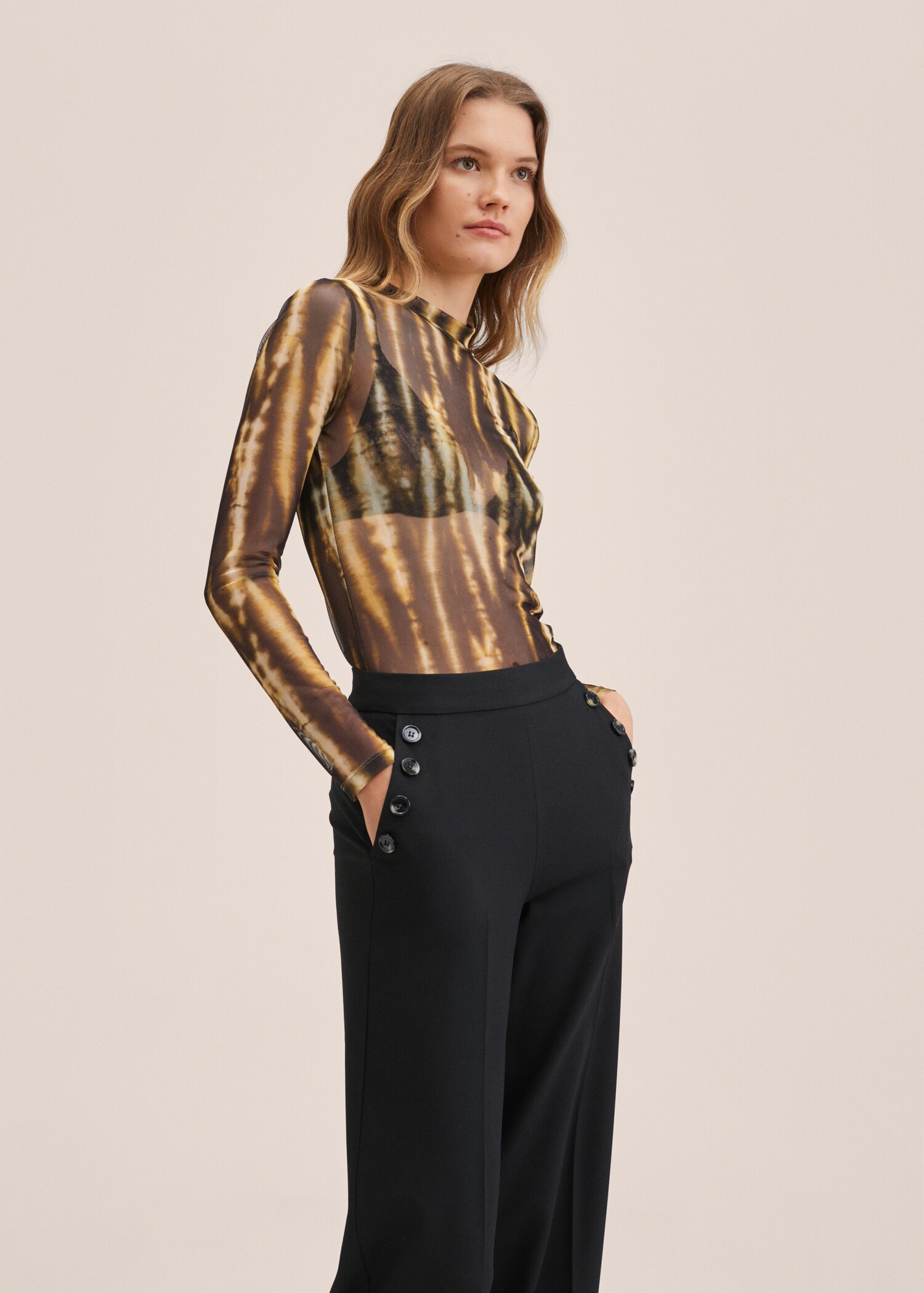 Wideleg trousers with pockets - Details of the article 2