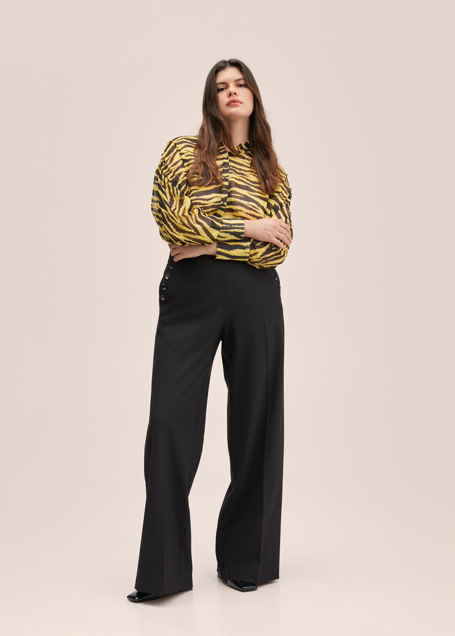 Wideleg trousers with pockets - Details of the article 4