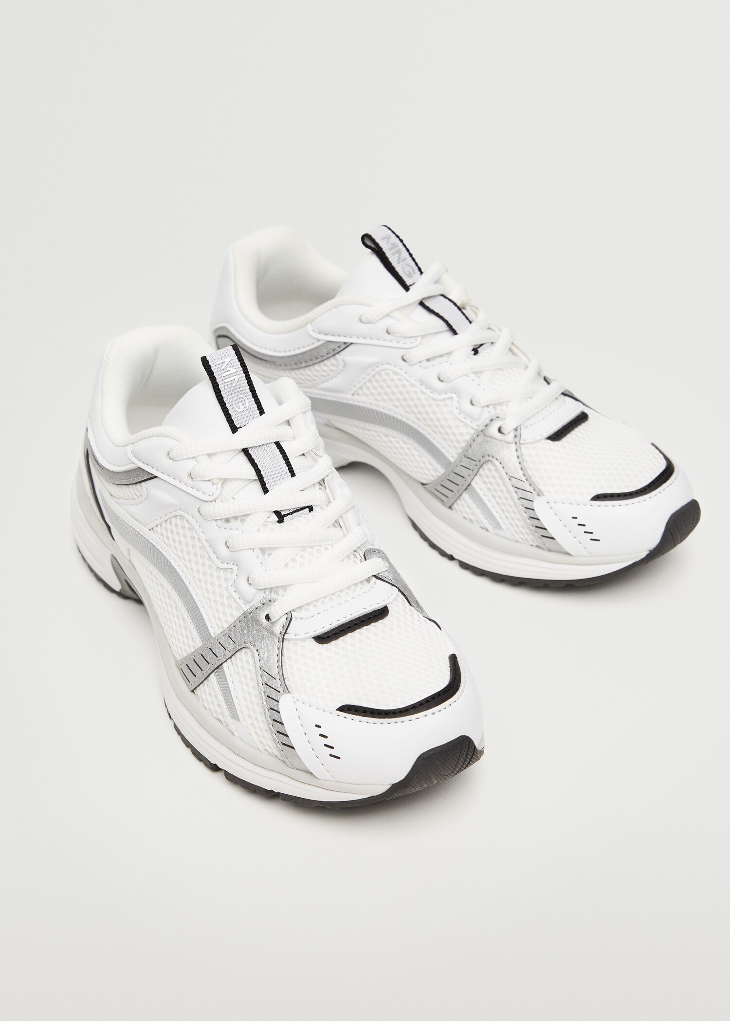Lace-up mixed sneakers - Medium plane