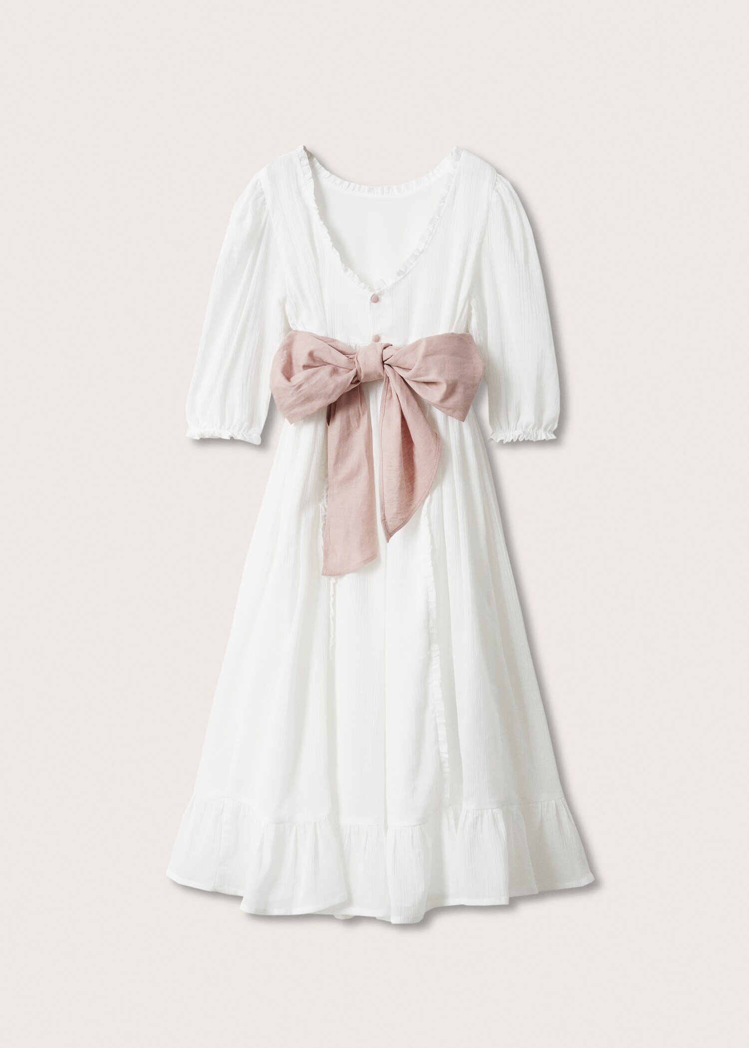 Dress with ruffles and bow  - Reverse of the article