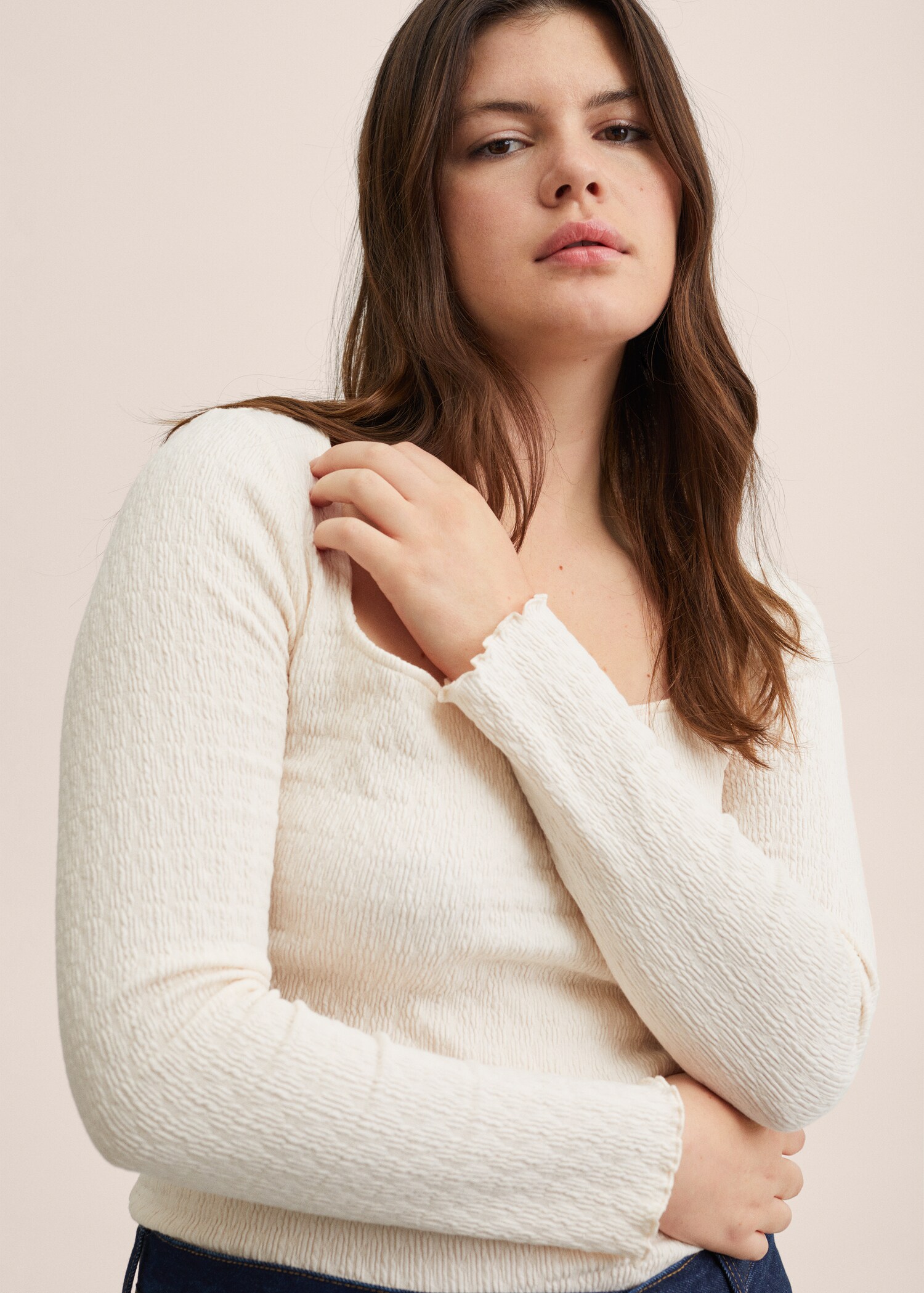 T-shirt coton texturé - Détail de l'article 5