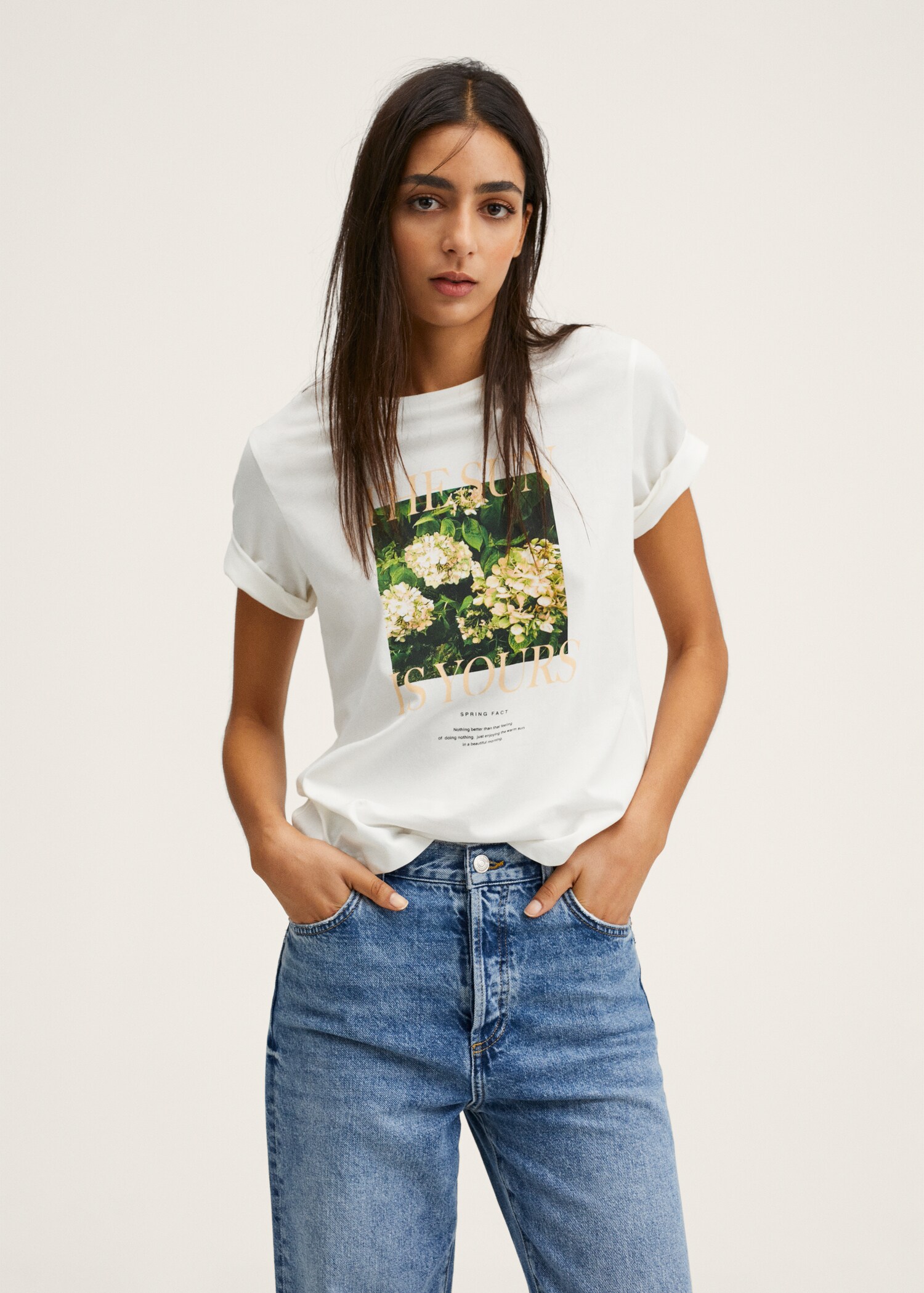 Camiseta estampada algodón - Plano medio