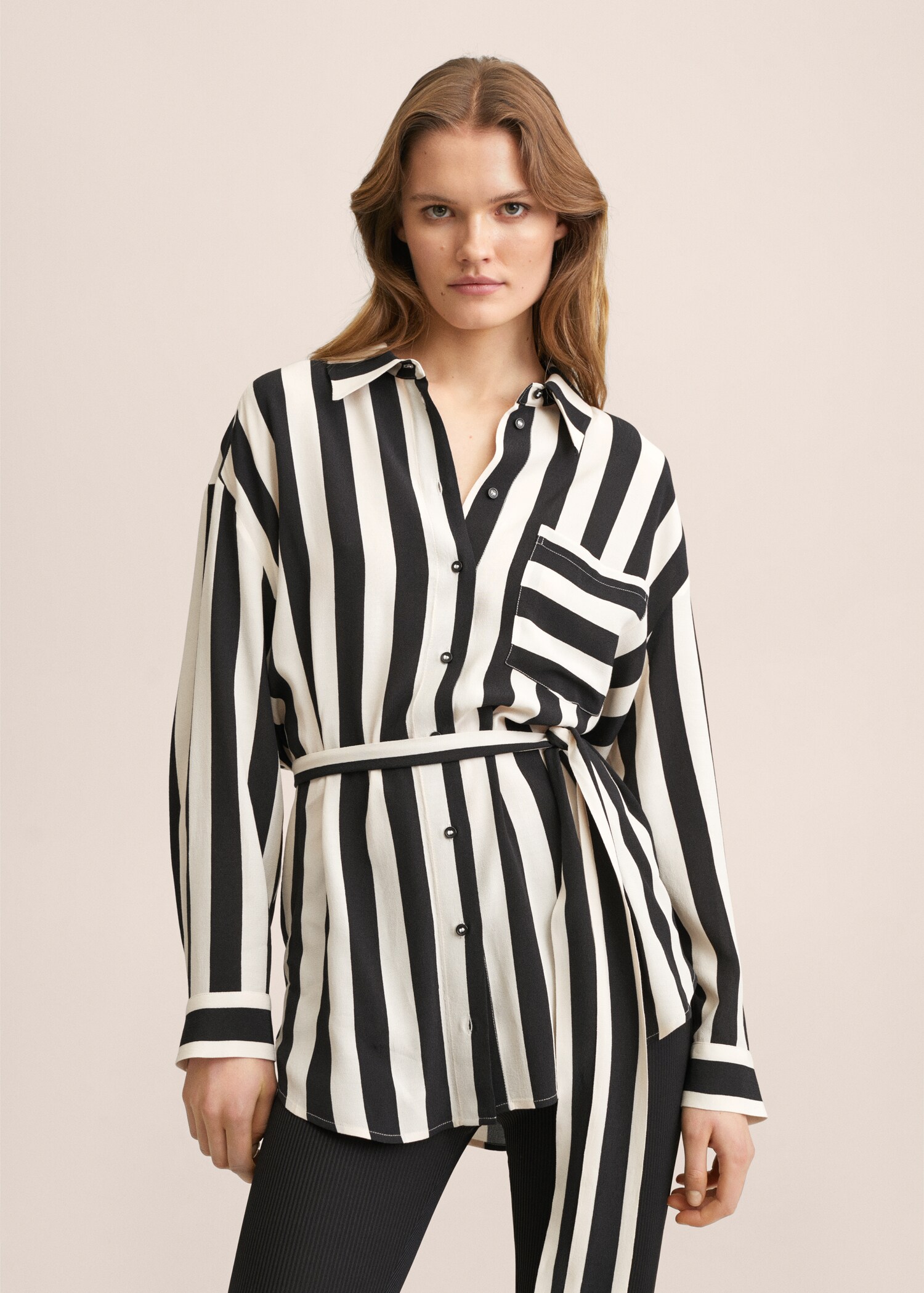 Košile oversize s proužky - Náhled ve středové rovině