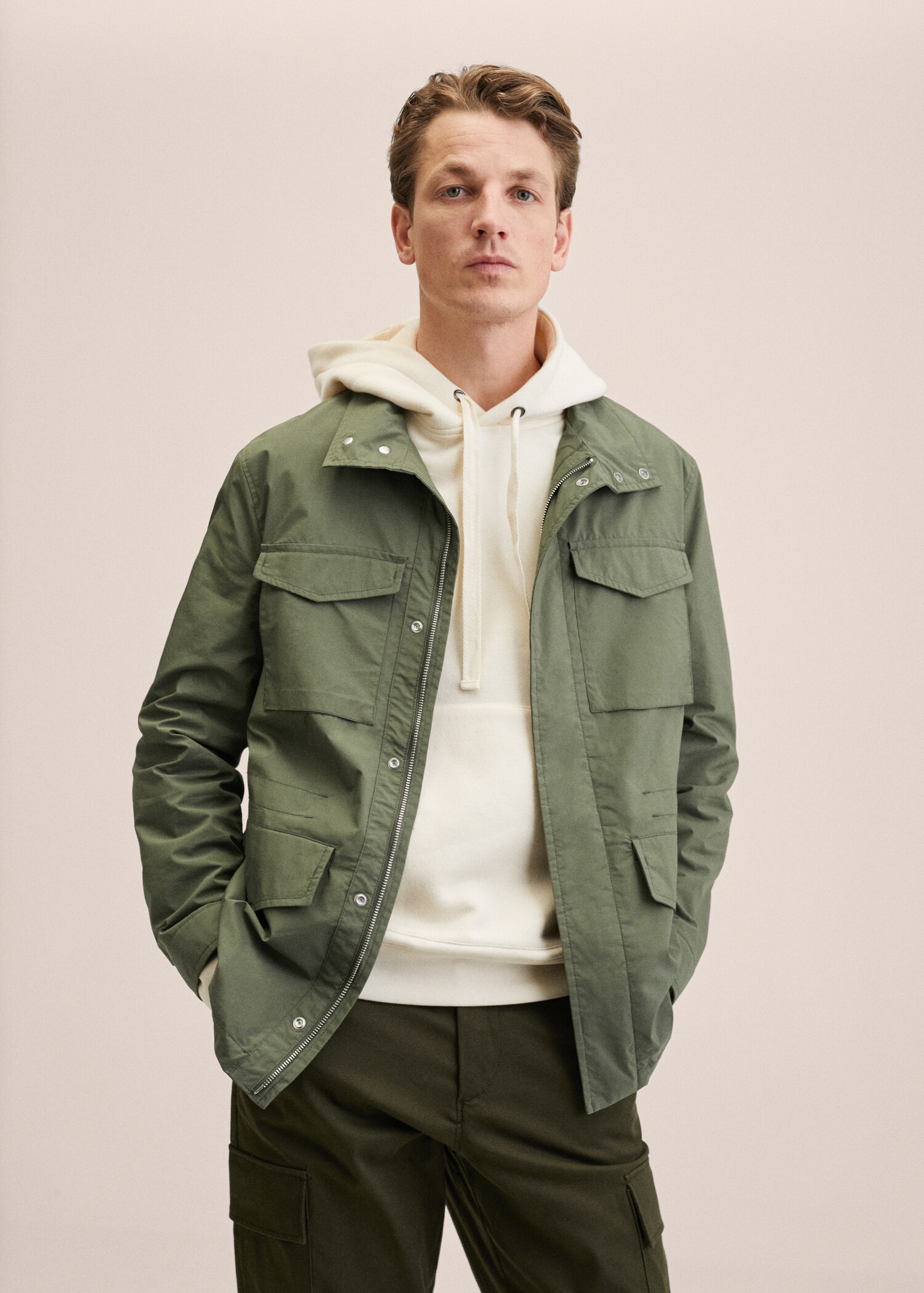 Pockets cotton parka - Medium plane