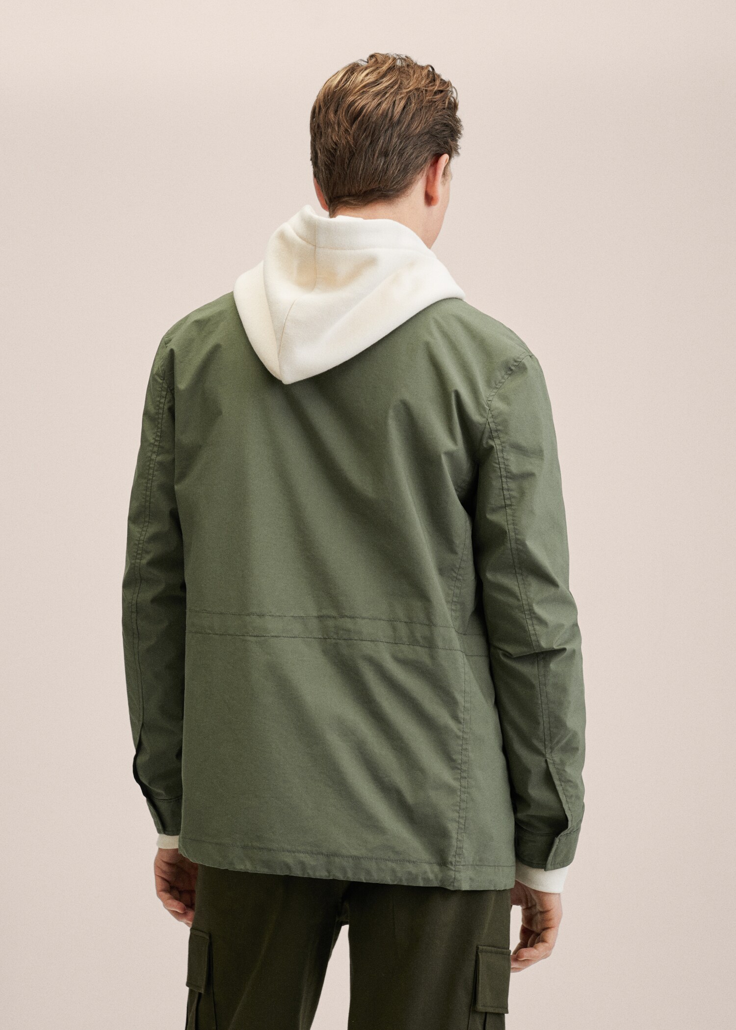 Pockets cotton parka - Reverse of the article