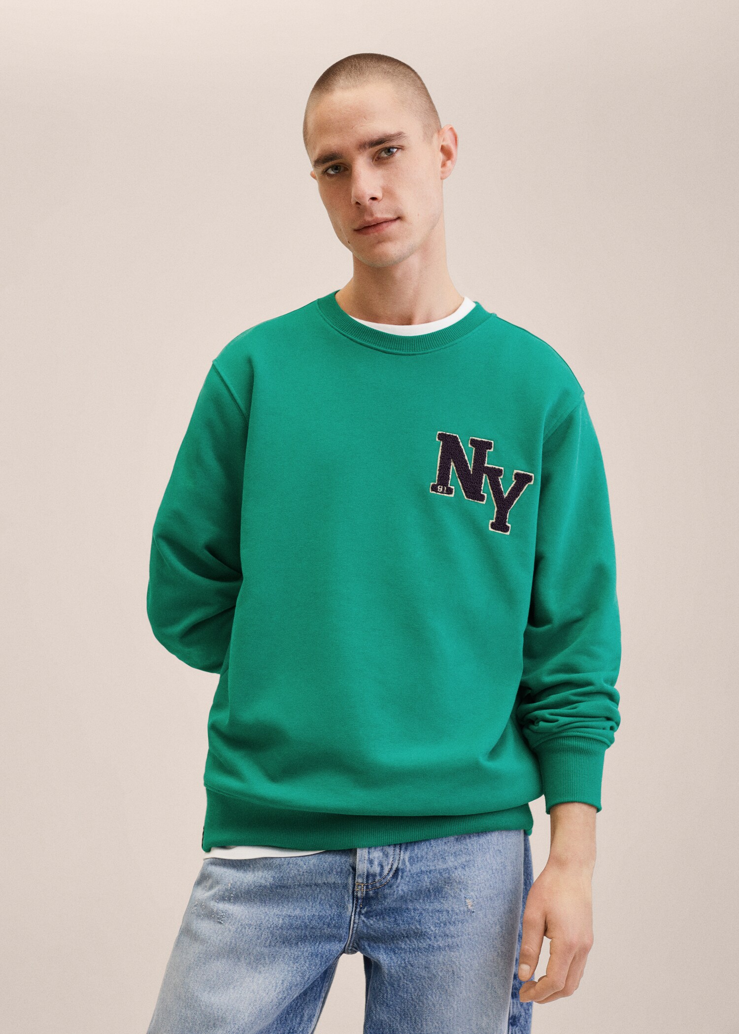 Patch cotton sweatshirt - Medium plane