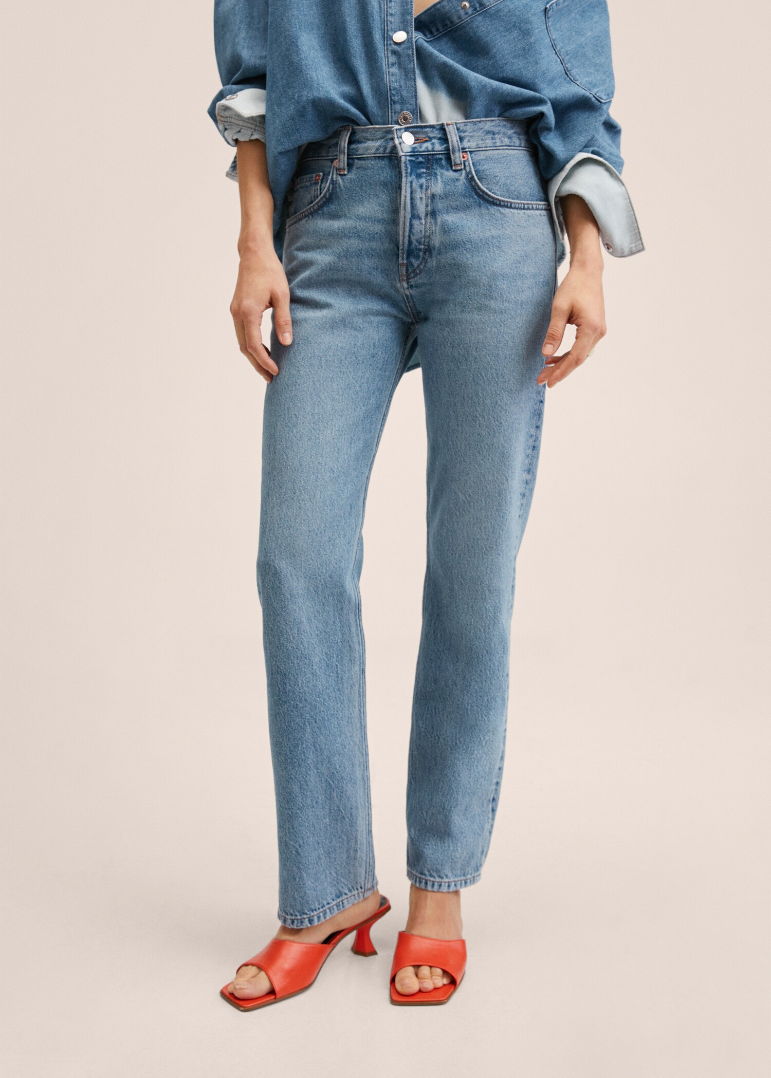 Jeans rectos tiro bajo - Plano medio
